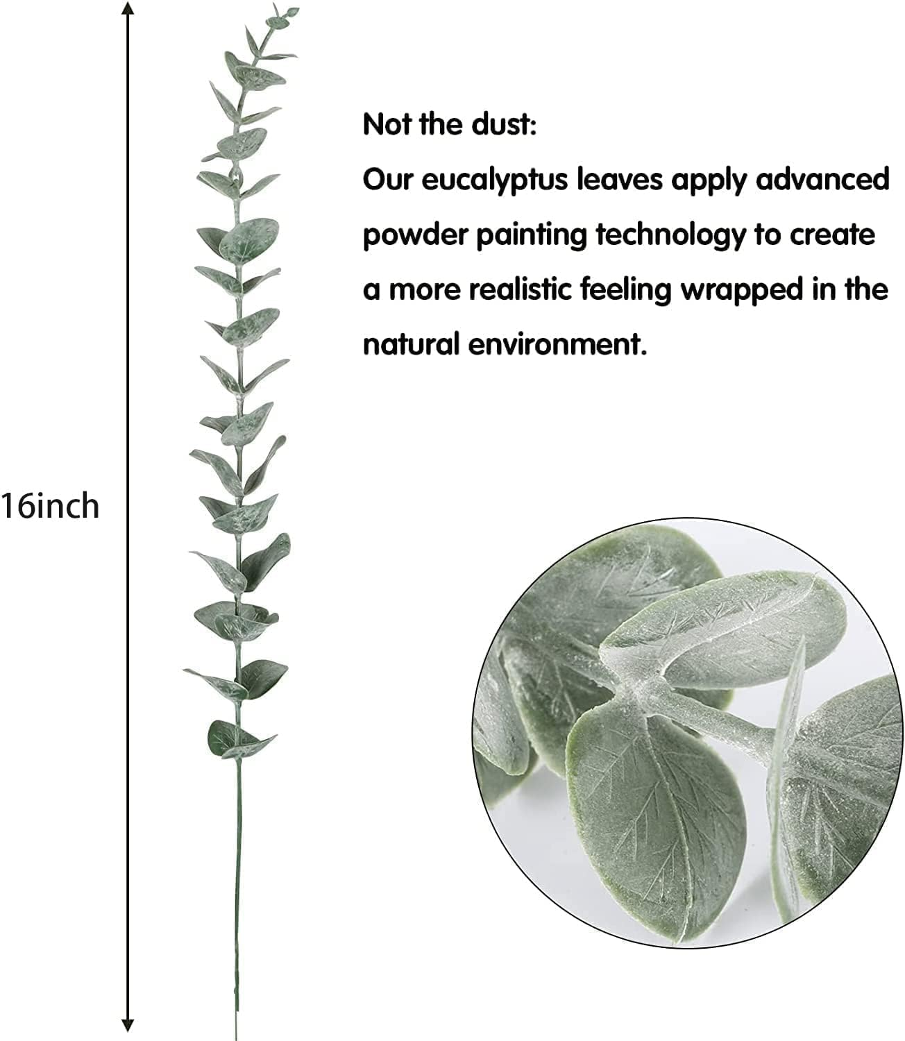 24Pcs Eucalyptus Stems Decor Artificial Eucalyptus Leaves Faux Greenery Branches for Wedding Centerpiece Flower Floral Arrangement Farmhouse Home Wedding Office Decoration image number 5