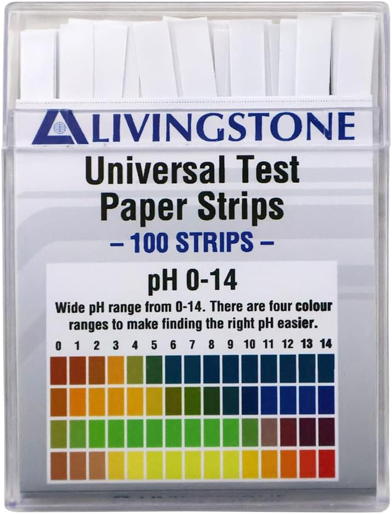 Livingstone Universal Ph Indicator Strips Litmus Paper, Ph 0 to 14 with Colour Chart, Biodegradable, 100 Tests/Pack image number 2