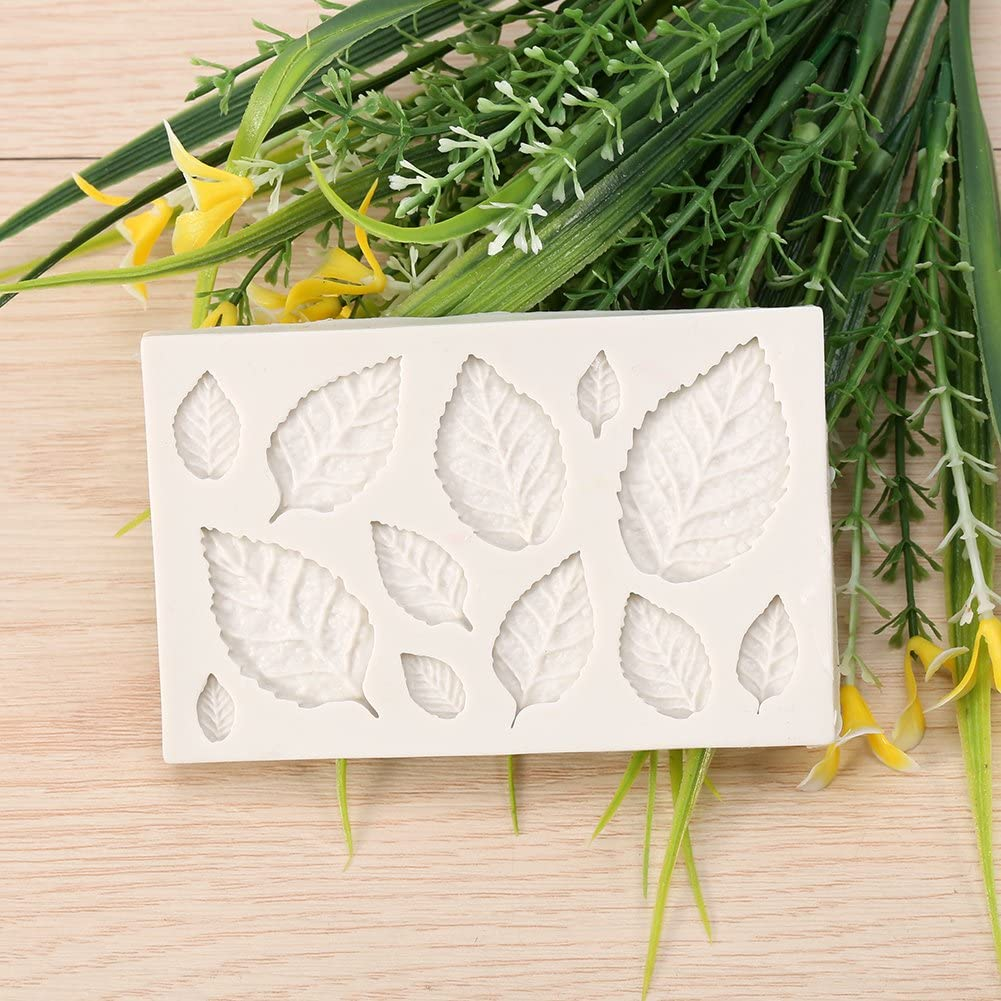 Fondant Cake Mold, 3D Silicone Fondant Mold Leaves Fondant Mold, Silicone Mold Cake Decorating Moulds Modeling Tools for Cake Decoration, Cupcake Decorate, Chocolate, Crafting image number 3