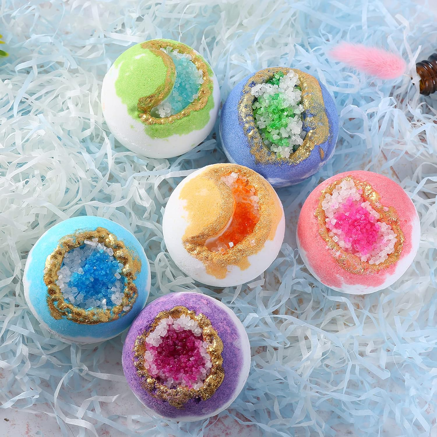 Bath Bombs Set 100G Bath Balls Sea Salt Body Cleanser for Bubble Bath Spa & Home Use Birthday & Set 9 Pack image number 5