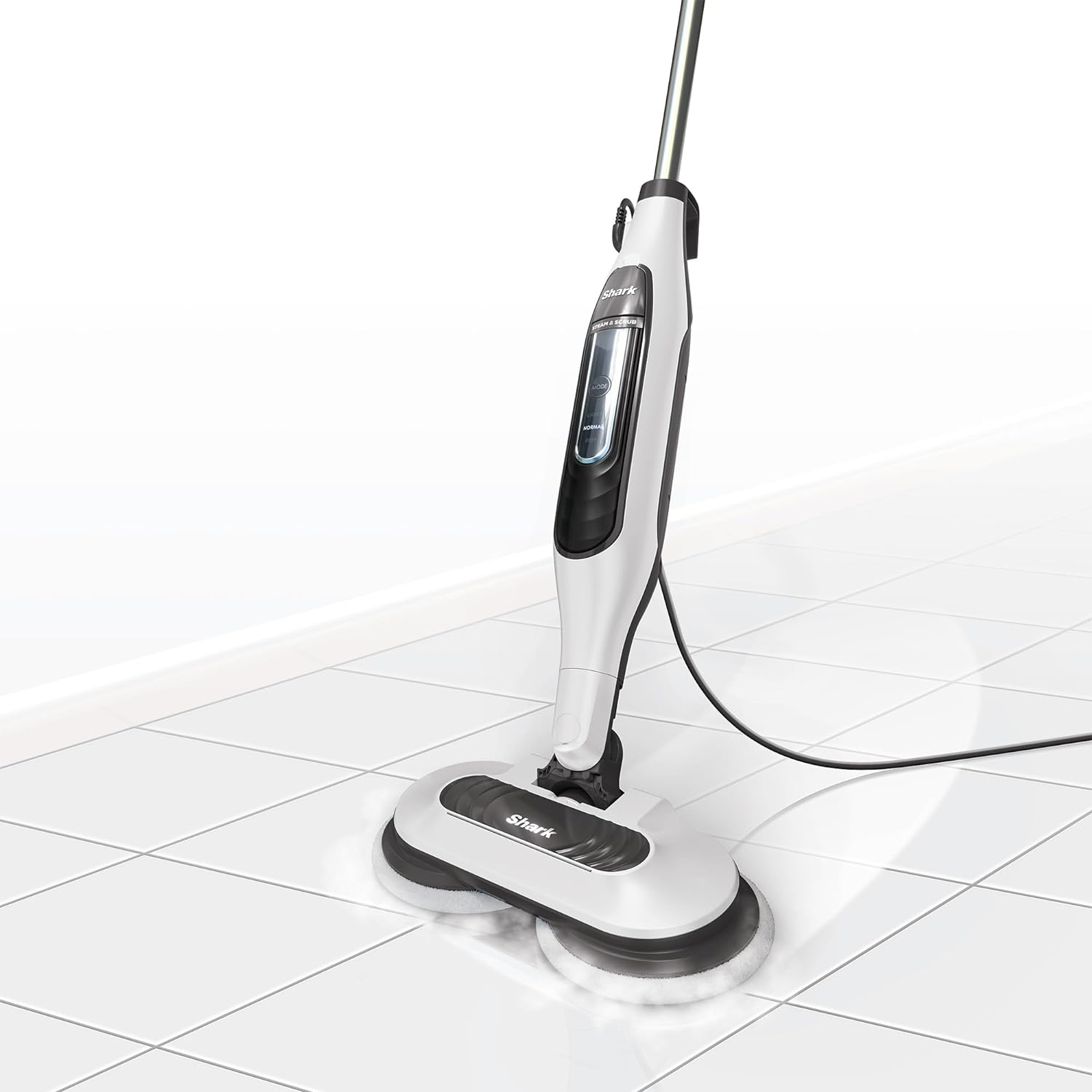 Shark Steam & Scrub Automatic Steam Mop, Hard Floor Cleaner & Steamer, Powerful Stain Remover, 2 Rotating Power Pads & 3 Steam Settings, S7001ANZ, White image number 1