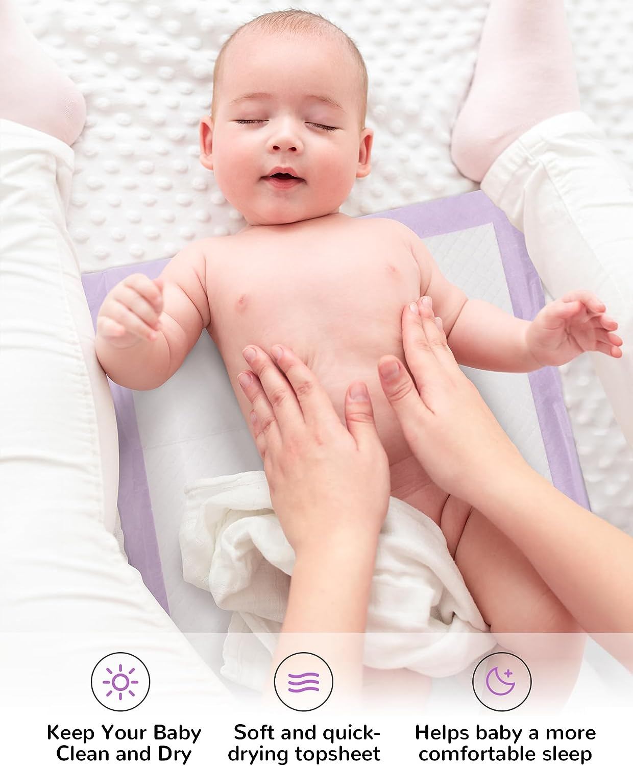 Baby Disposable Changing Pads 100 Pack Ultra Soft Waterproof Diaper Changing Liners 13 X 18 In image number 6