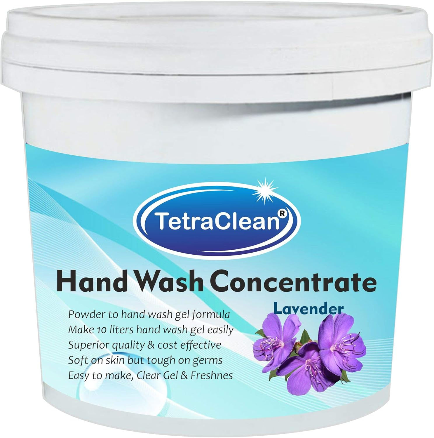Tetraclean Hand Wash Concentrate Powder for Formulation of 10 L Handwash Gel in Lavender Fragrance(500 Gm)