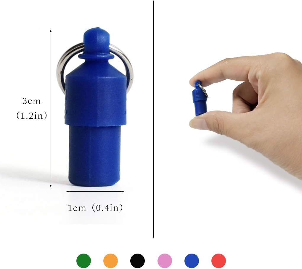 Pet ID Tags for Cat Small Dog Puppy ID Tag Capsule Shape, Quiet No Noise Waterproof Dog ID Bullet No Public Your Info, Address Name Label Tube Prevent Pet Lost (Multi-Colored,Plastic,6Pcs) image number 2