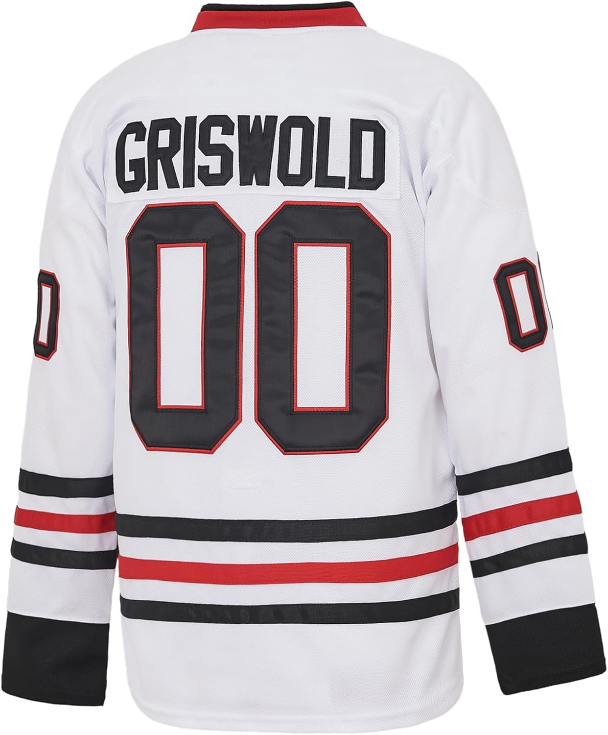 Kekambas #00 Clark Griswold X-Mas Christmas Vacation Mens Movie Hockey Jersey White Stitched image number 2