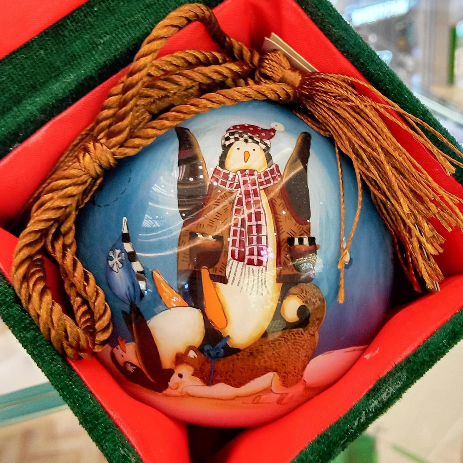Penguin & Dog - Hand Painted inside Glass Ornament with Gift Box by Libien 丨Collectible丨Holiday Celebrations 2025 Decor for Thanksgiving, Christmas,New Year image number 6