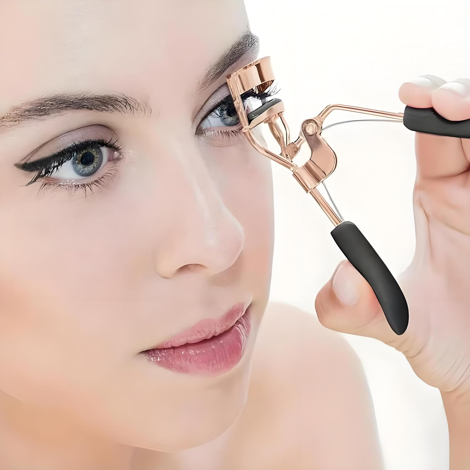 SICOU 8Pcs Eyelash Curler Refill Pads Curler Refills Silicone Rubber Lash Curler Replacement Refills Pads for Universal Eye Lash Curler, Black, 1.26 Inch image number 2