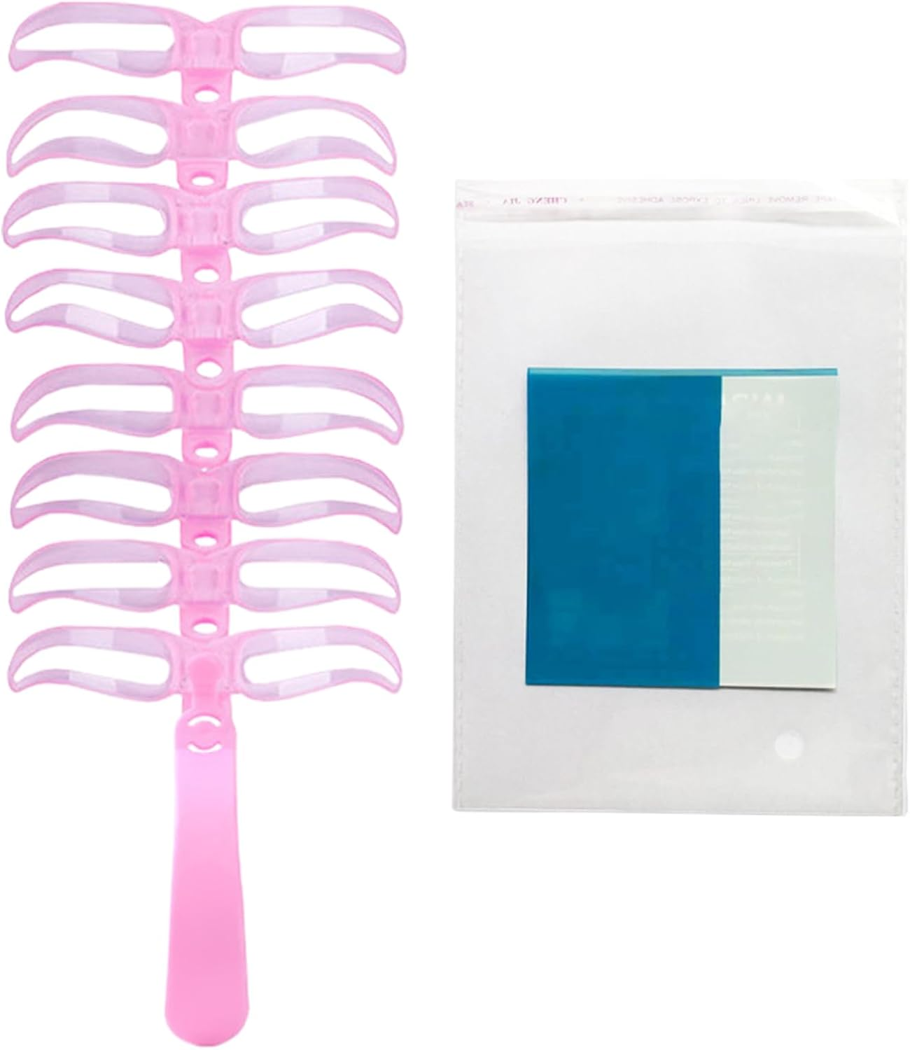 Eye Brow Stencils for Women - 8-Style Brow Drawing Guide - Washable Portable Eyebrow Templates for Makeup Travel Daily Use Party - Pink image number 2
