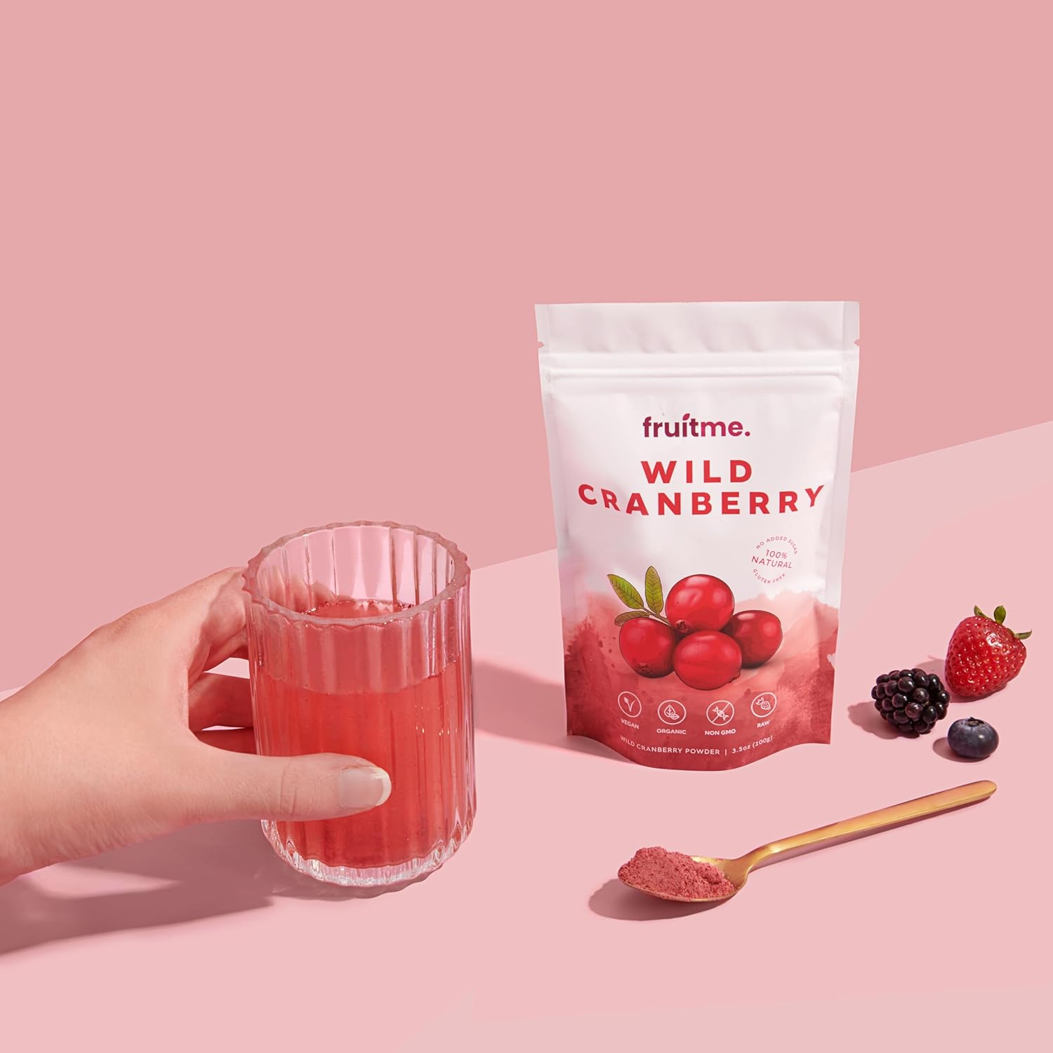 Raw Certified Organic 100% Wild Cranberry Powder Freeze-Dried 100G - Unsweetened Nutrient Dense Cowberry Superfood - Lingonberry Superfruit by Fruitme image number 4