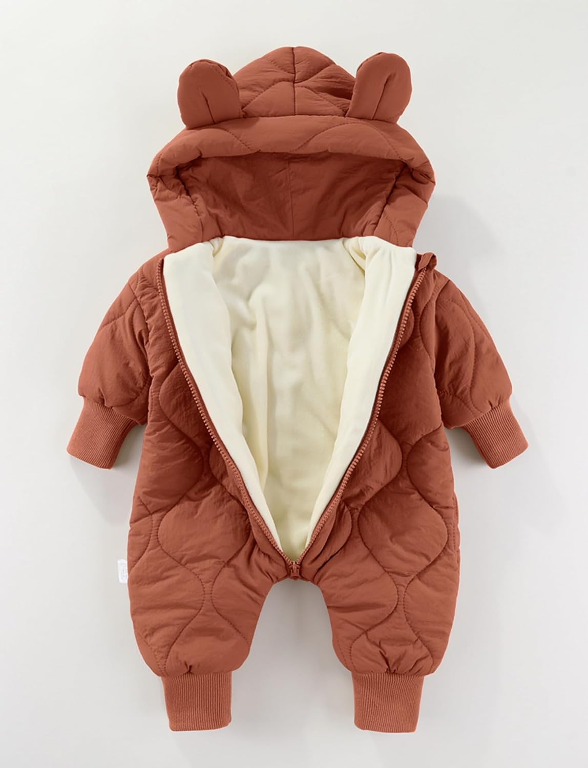 KEOYA Baby Girls Boys Winter Snowsuit Warm Fleece Lined Romper Zipper Padded Thick Puffer Jumpsuit image number 3