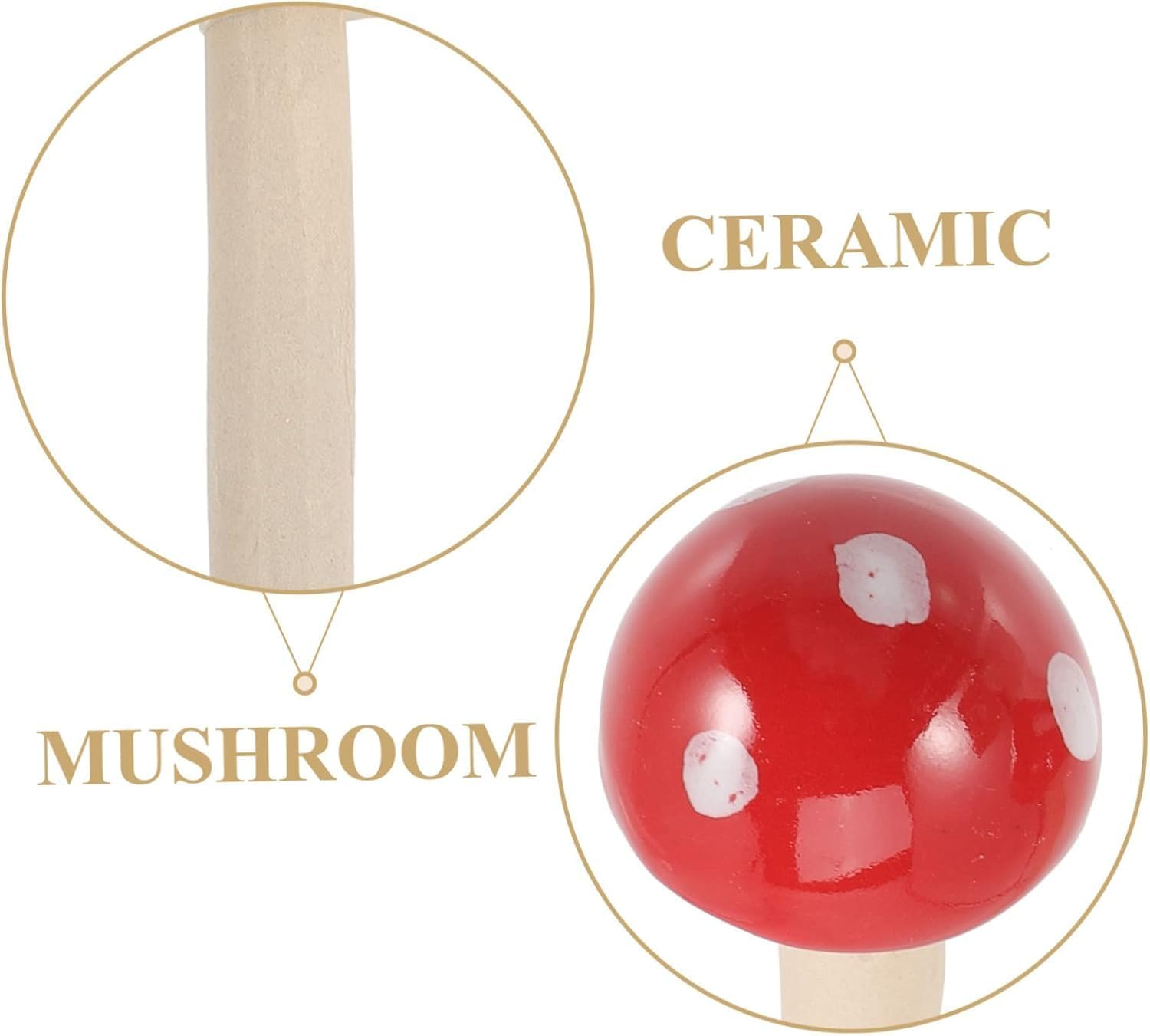 Ksngtixe 3-Pack Ceramic Mushroom Figurines - Colorful Spotted Gradient Garden Decor for Fairy Gardens, Plant Pots & Outdoor/Indoor Use image number 5