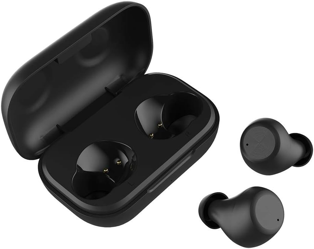 STREETZ TWS-110 Stereo Bluetooth Headphones In-Ear Wireless Headphones, Bluetooth 5.0 Earbuds with Built-In Microphone and Quick Charging Case up to 16 Hours of Music Playback, Comfortable Grip, Black image number 1