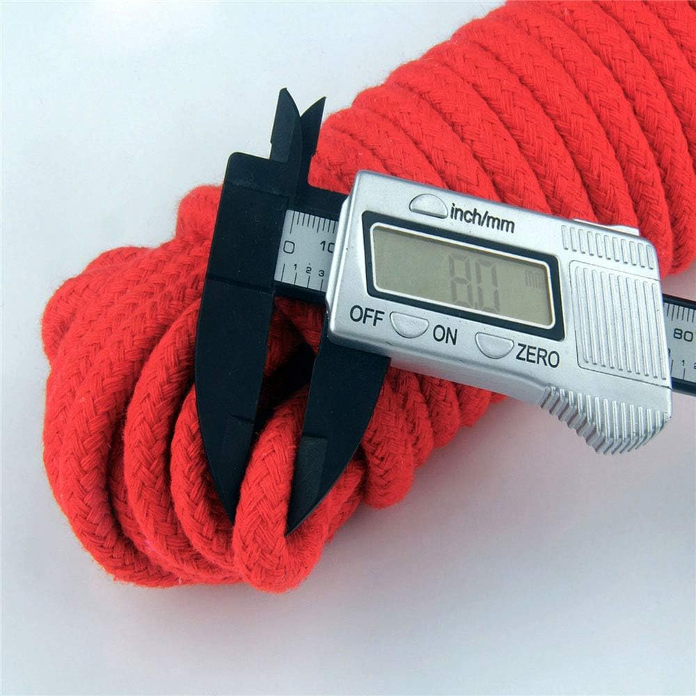 Soft Cotton Binding Rope, All Purpose Thick Cotton Twisted Knot Tying Rope, 8Mm Diameter, 5M Long, Pack of 2, Pink image number 2