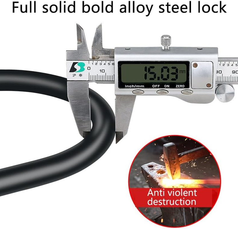 Bike Locks Heavy Duty anti Theft, Combo Bike U Lock, 4-Digit Resettable Combination Bicycle Lock, Large U Shaped Ebike Lock with 5Ft Steel Cable for Electric Bike, Escooter, Motorcycle,Door image number 6