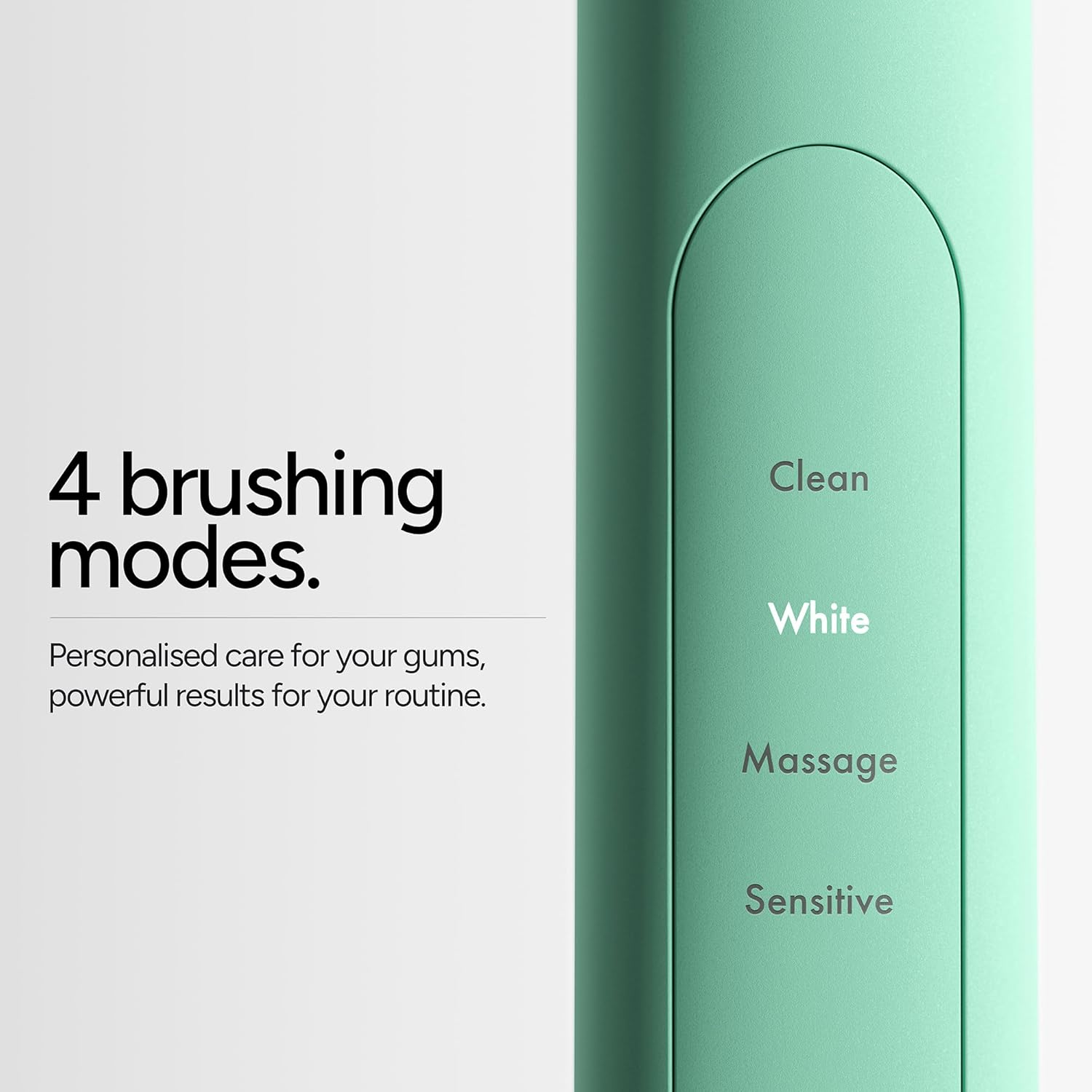 Ordo Sonic+ Smart Tech Electric Toothbrush with 4 Cleaning Modes, Fast Rechargeable Battery and Silicone Polishing Element, USB Charger for Adults, Mint Green - Charcoal Grey image number 4