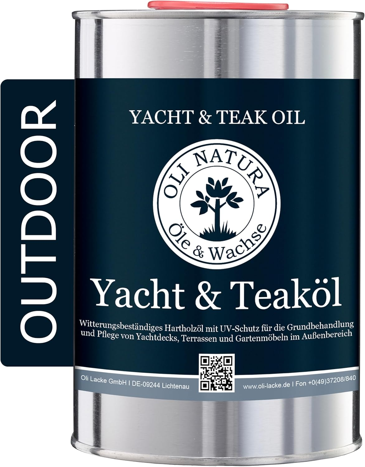 OLI-NATURA Yacht & Teak Oil 1 Litre - Premium Uv-Protecting Deep Wood Oil for Outdoor Applications, Colour: Teak image number 2