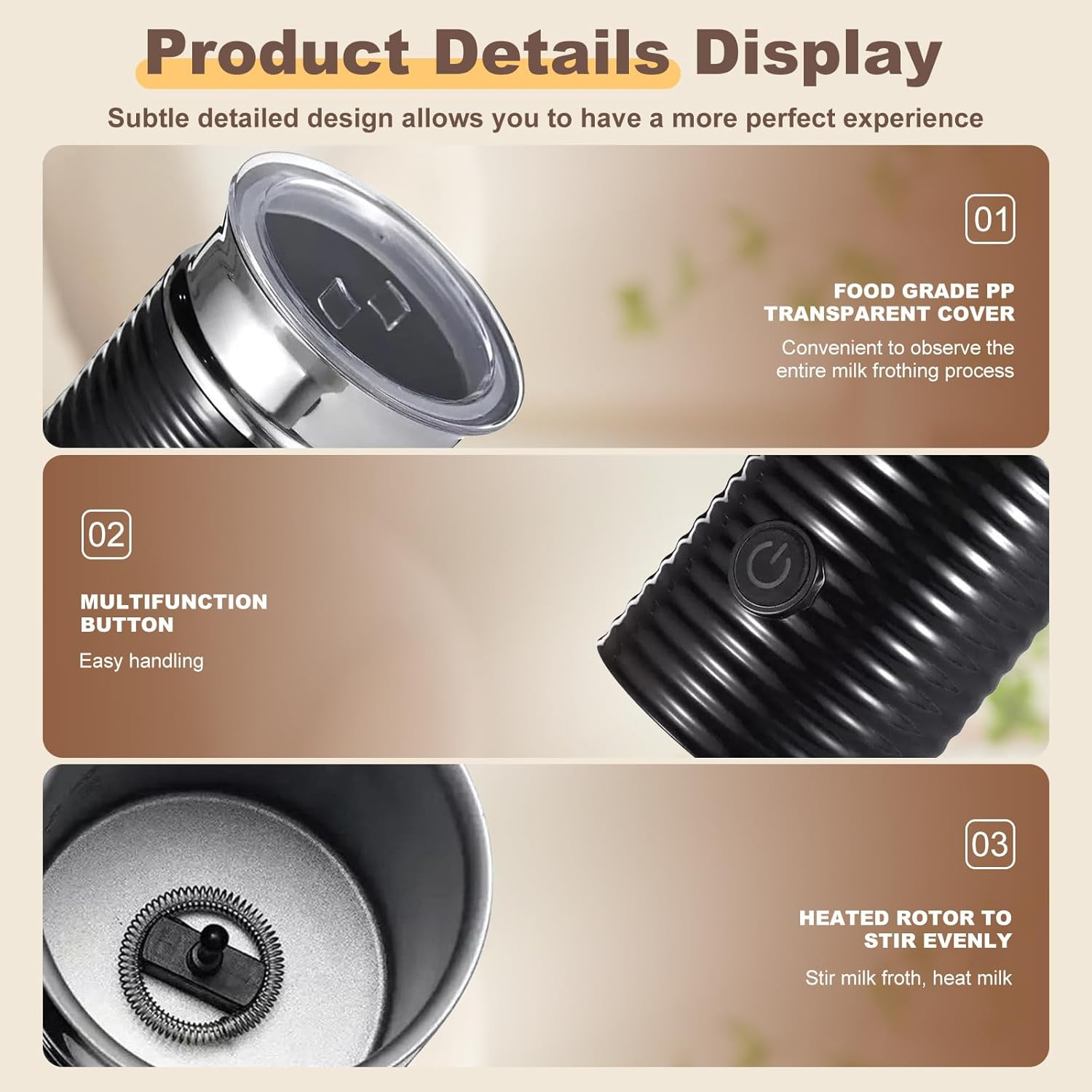 Youngly 4 in 1 Electric Multifunction Milk Frother Steamer Soft Foam Cafe Coffee Latte image number 1