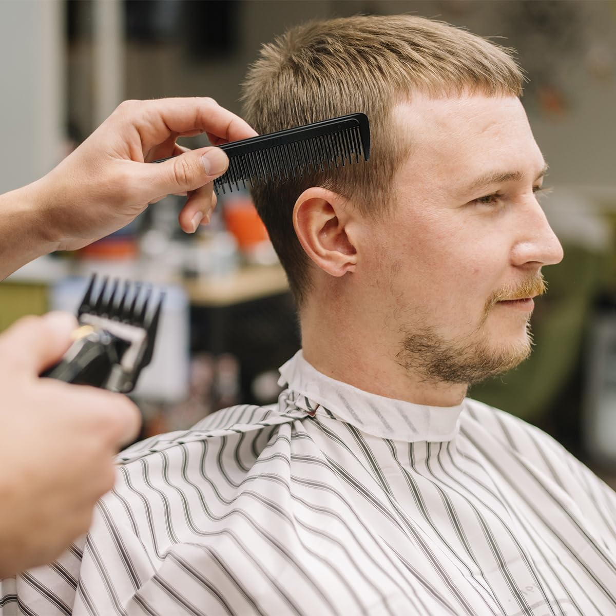 BEZANU Black Rat Tail Combs, 4 PCS Hair Stylists Professional Styling Comb Set for All Hair Types & Styles (3 Kinds) image number 3