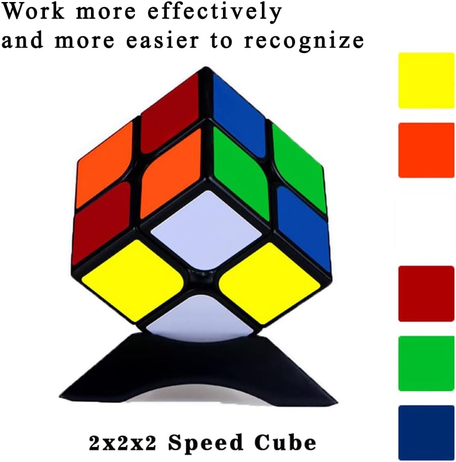 2X2 Speed Cube, Classic 2X2 Cube Puzzles Toy (Black) image number 2