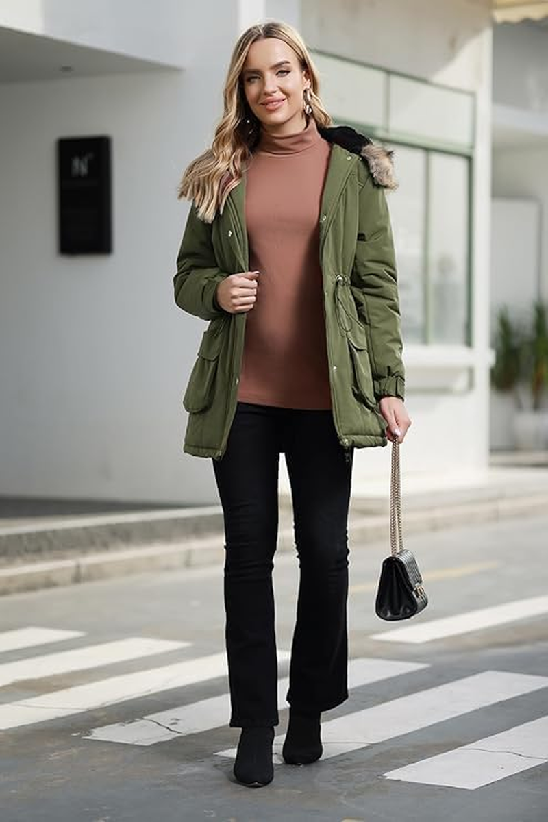 Maacie Maternity Coat Womens 3 in 1 Thickened Outwear Fleece Lined Coat Winter Warm Hooded image number 5