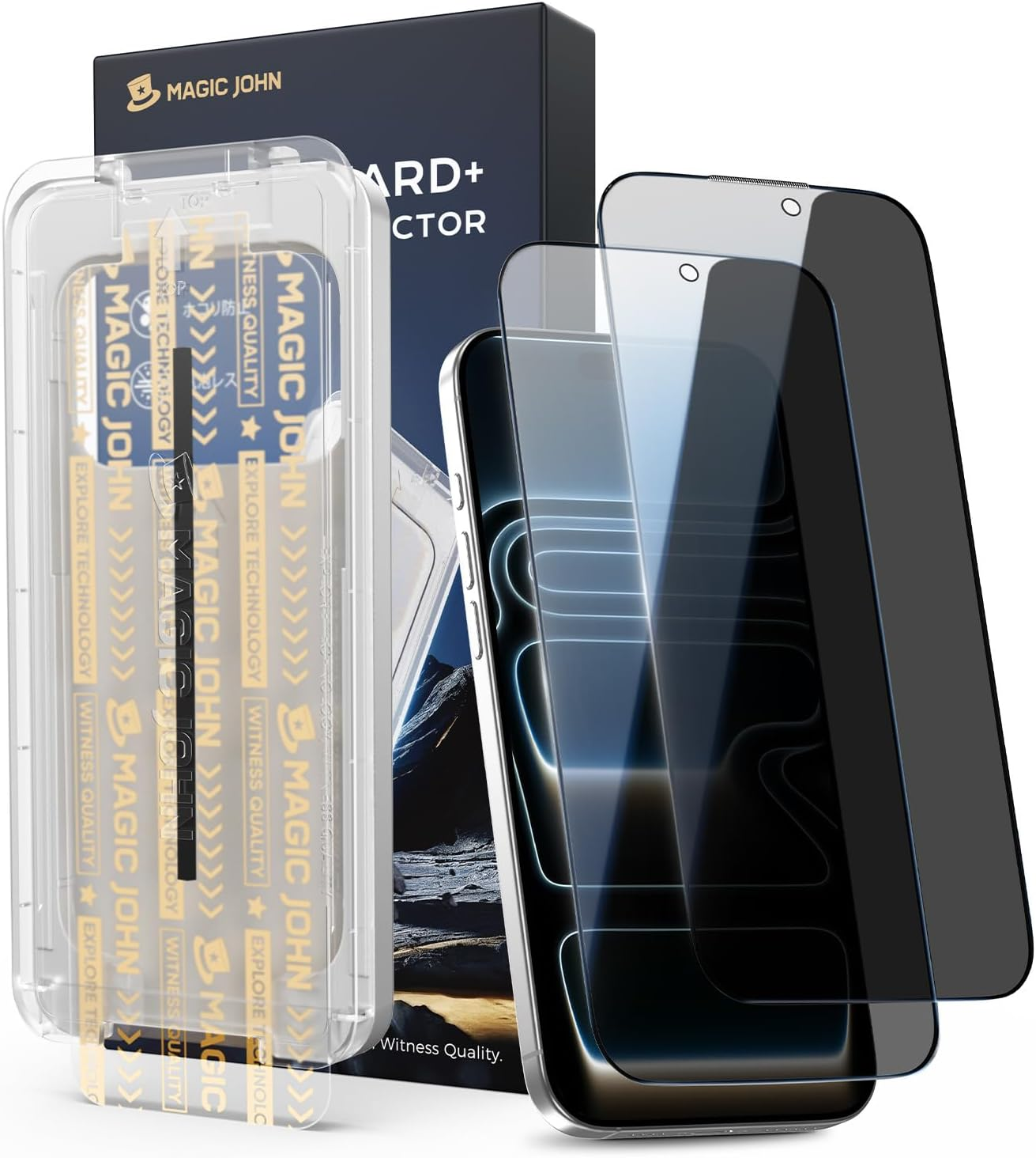 MAGIC JOHN 3Rd Gen Upgraded 2 Pack for Iphone 17 Pro Privacy Screen Protector 6.3 Inch, 25&deg;Anti-Spy Screen, Shockproof Tempered Glass, Auto Dust-Removal, Bubble Free, Easy Installation image number 5