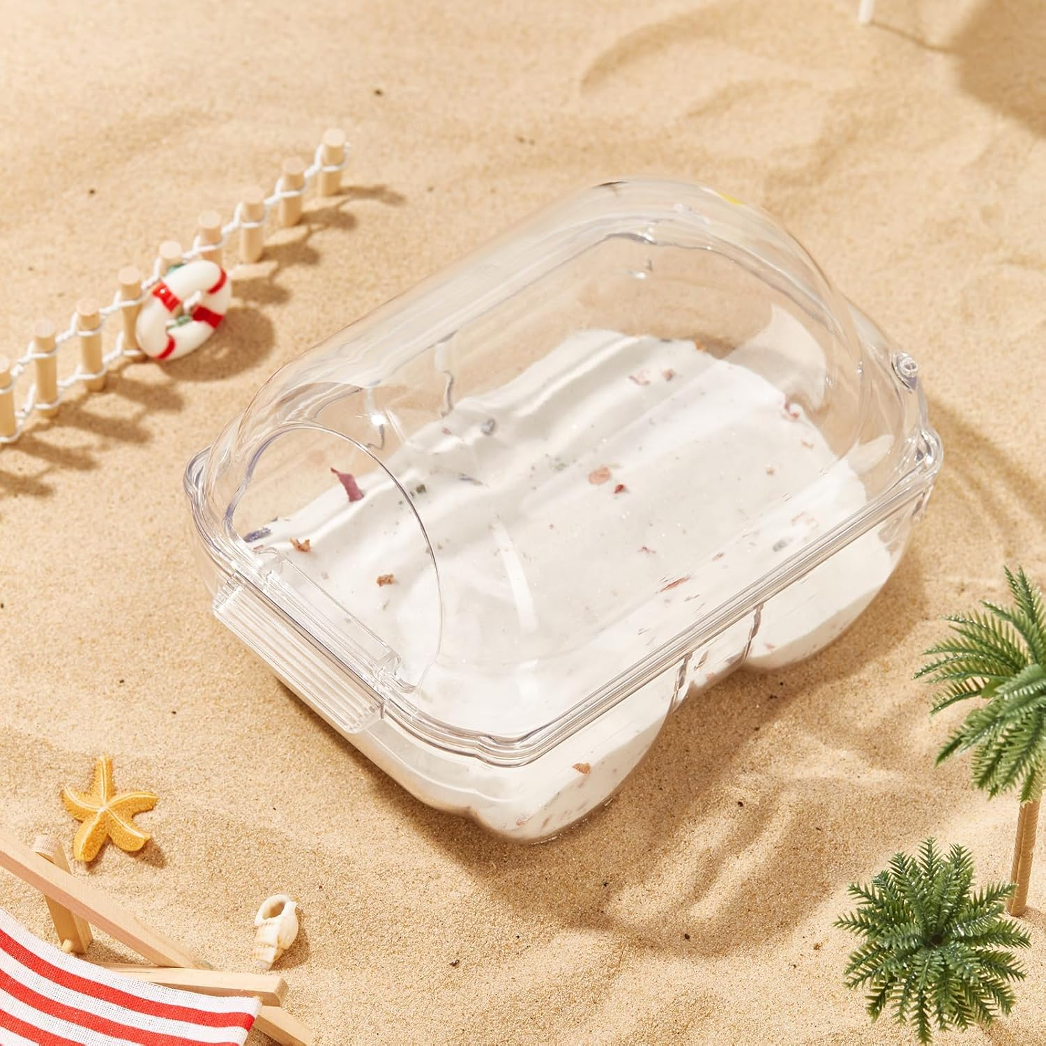 TOKAYIFE Hamster Sand Bath, Hamster Toilet, Hamster Sand Bathroom, Container Small Animal Sauna Sandpit for Syrian Dwarf Hamster Gerbil Rat Chipmunk (M (6.9 * 4.3 * 4.1 Inch)) image number 4