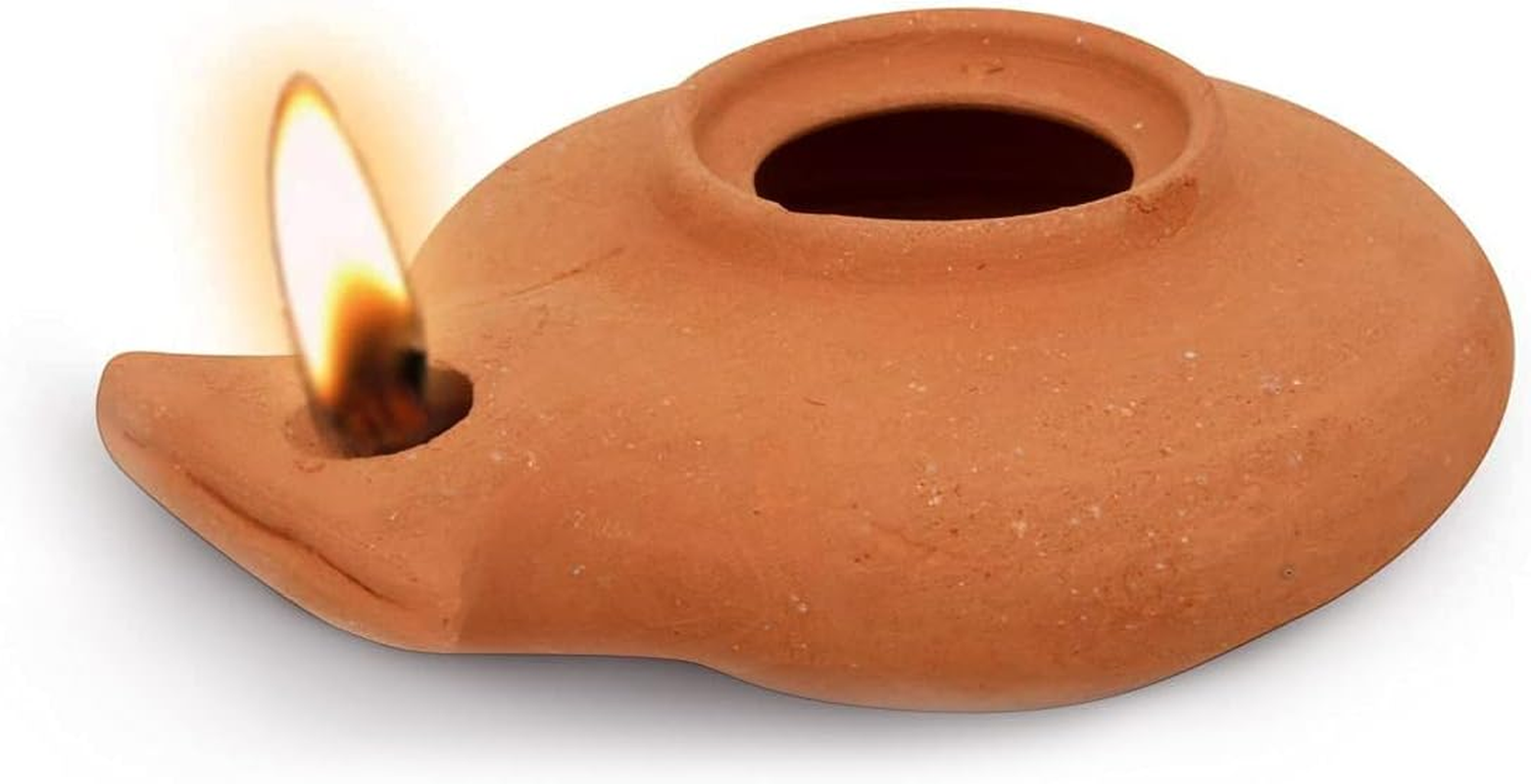 Herodian - Classic with Handle - Replica Ancient Clay Oil LAMP in Gift Bag & Certificate of Authenticity Hanukkah-Judaica/Christian Gift