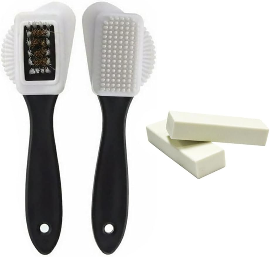 THJOPOKEEL Suede & Nubuck Leather 4 Way Cleaning Caring Brush Shoe & Boots Cleaner Essential Kit with Extra 2 Erasers image number 4