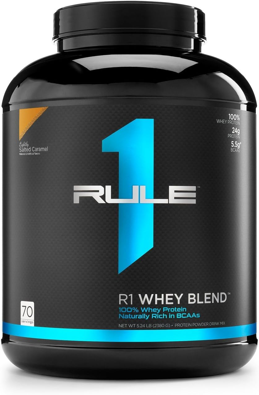 Rule1 R1 Whey Blend 68 Servings, Salted Caramel,, Salted Caramel 2.5 Kilograms