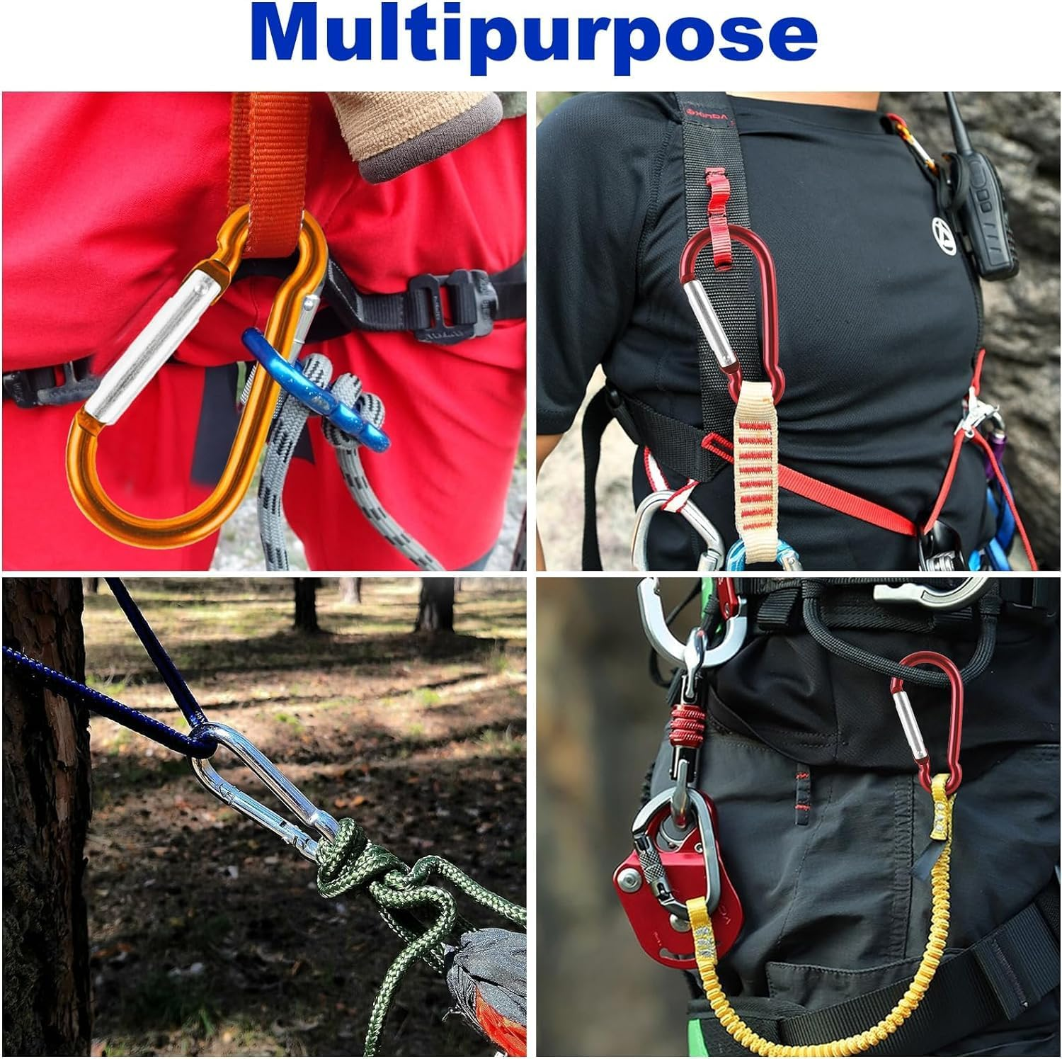 90Pcs Mini Keyclip Set - Aluminum Carabiners with D-Ring Shapes & Spring Snap Hooks image number 1