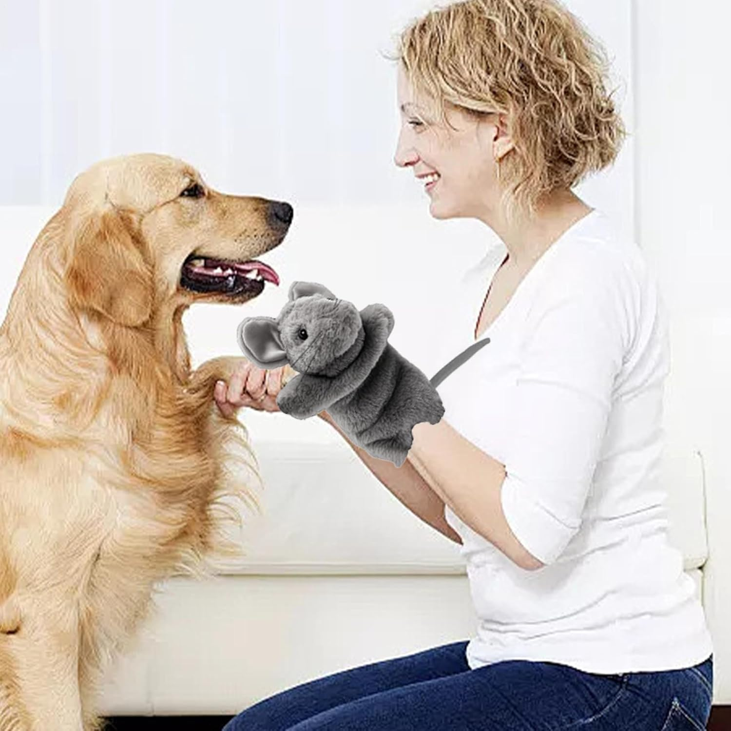 Jinyilwn Cat Wrestling Gloves, Cat Arm Wrestling Toy | Luxury Cat Toy Doll - Mouse Shaped Wrestling Gloves for Fun Time, Safe Interactive Play image number 3