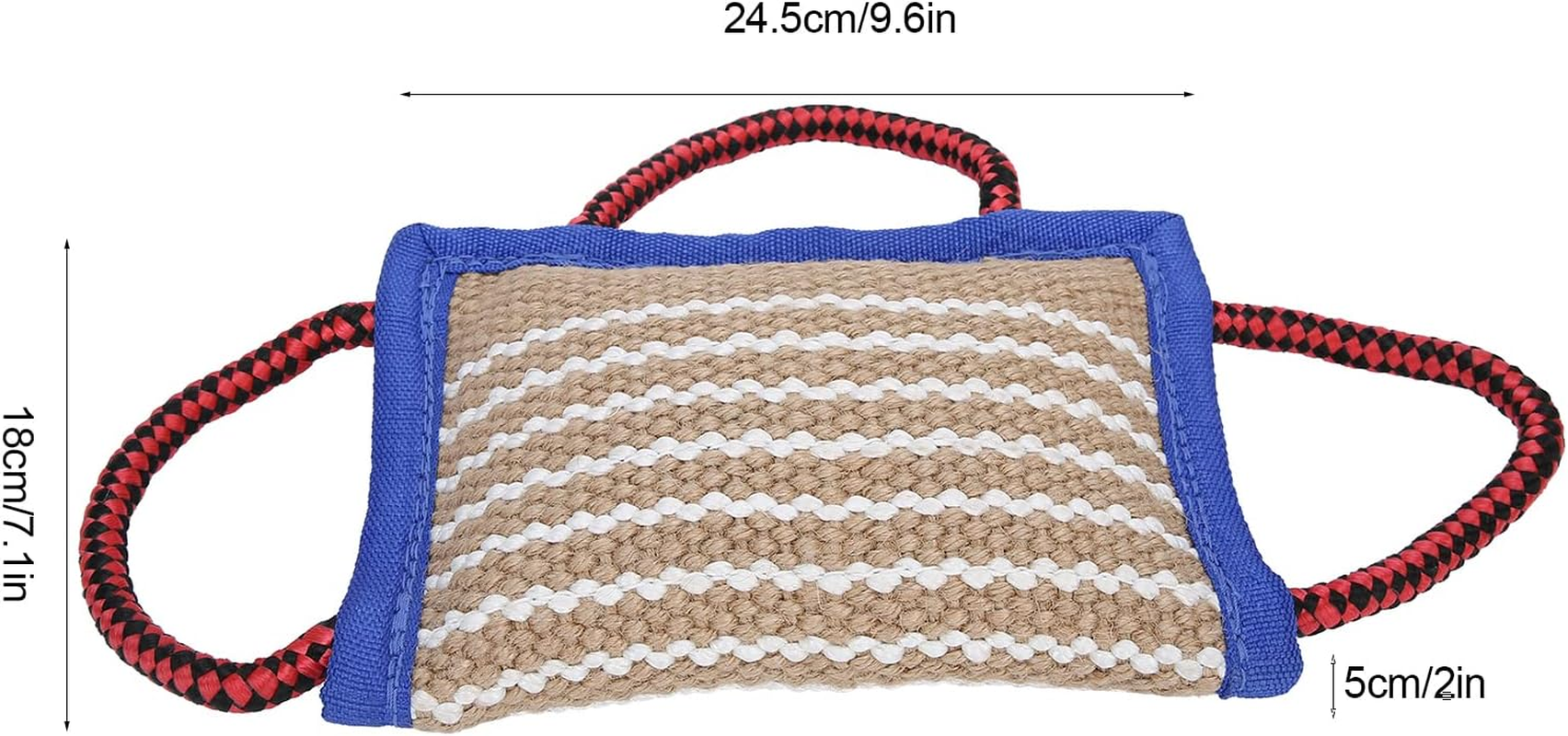 Dog Training Bite Pillow, Linen Tough Dog Tug Toy with 3 Durable Handles, Tough Puppy Training Tug Toy Dog Bite Pillow Dog Bite Sleeves for Medium to Large Dogs Playing image number 5