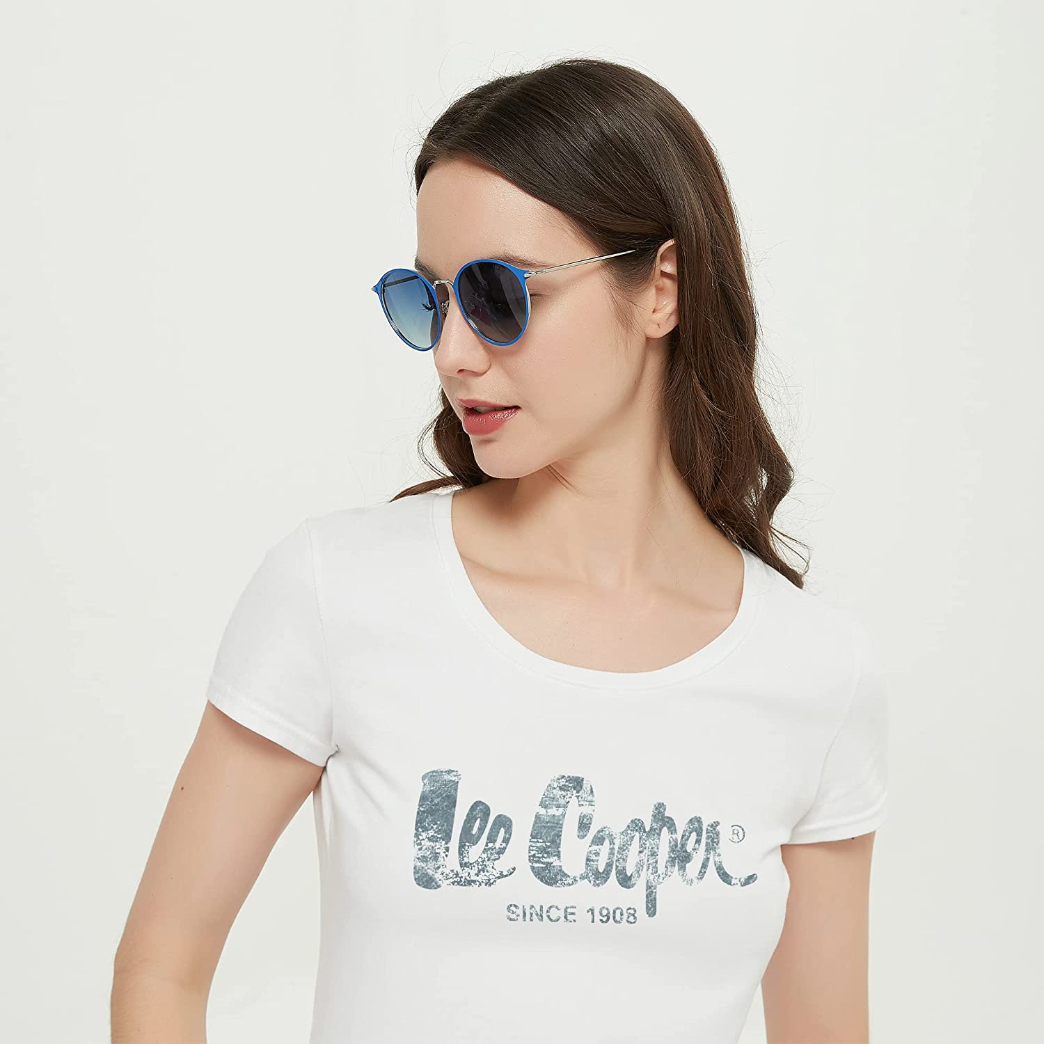 Lee Cooper Classic round Sunglasses for Women 100% UV Blocking Metal Frame Sunnies image number 1