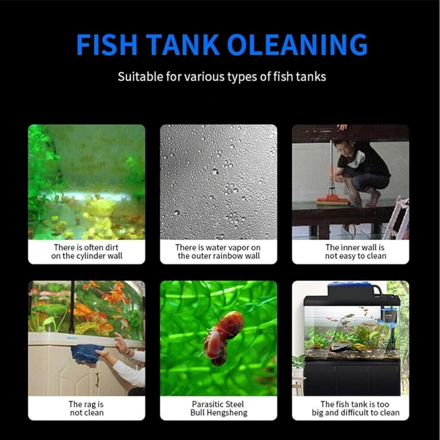 Suytvenxau 2 Pack Mini Magnetic Fish Tank Cleaner, Aquarium Glass Cleaner Brush (Suitable Thickness 3-4MM) &ndash; Strong Magnetic No-Scratch Scraper for Small Acrylic Tanks (Blue) image number 6