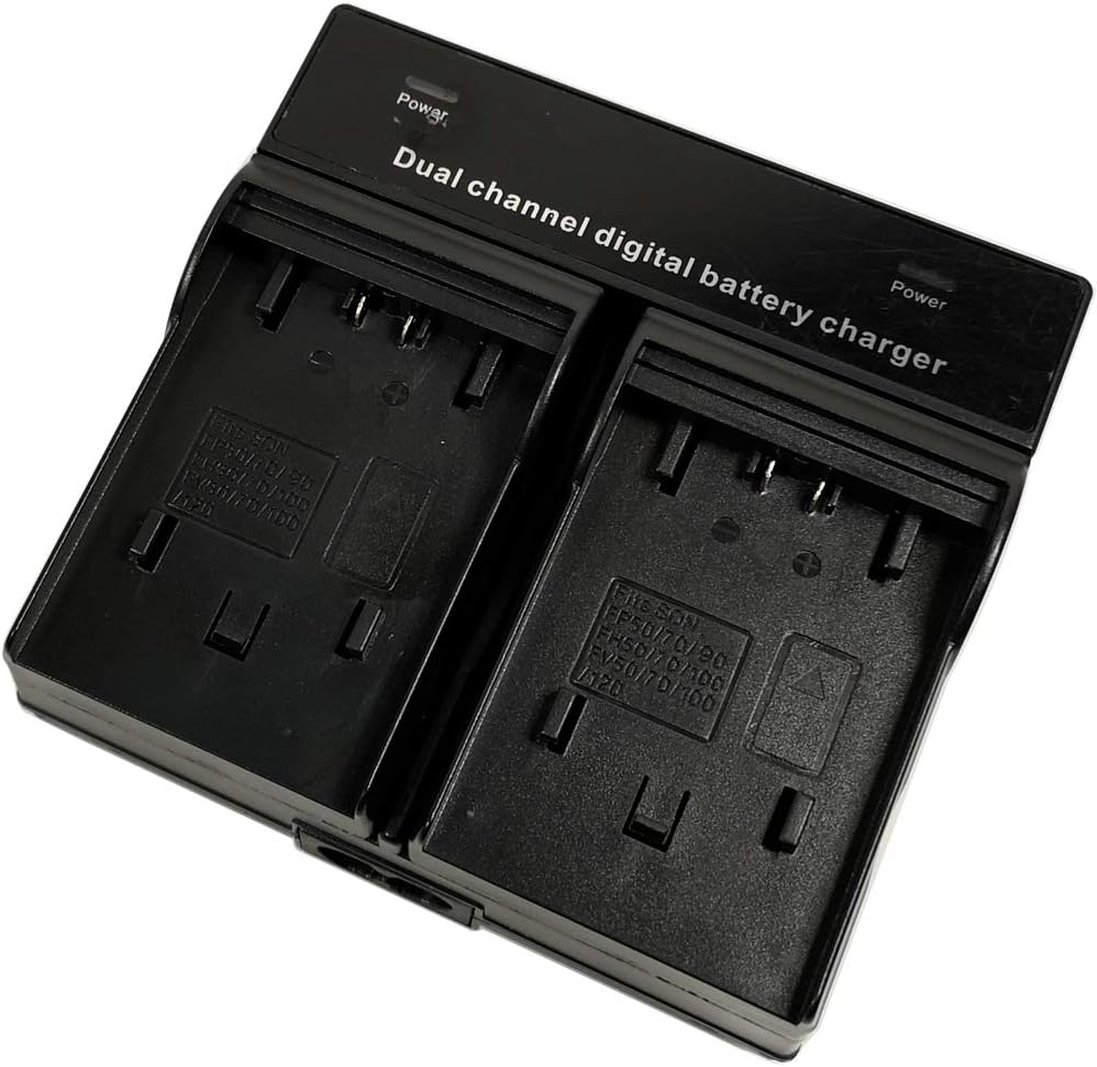 Dual-Channel Mains Charger +2X 4500Mah Battery for NP-FV100 NP-FH100 NP-FV70 NP-FH70 NP-FH30 NP-FH50 NP-FP30 NP-FP50 NP-FP70 NP-FP71 NP-FP90 DCR-DVD DCR-HC DCR-SR HDR-CX HDR-XR Series Camera image number 1