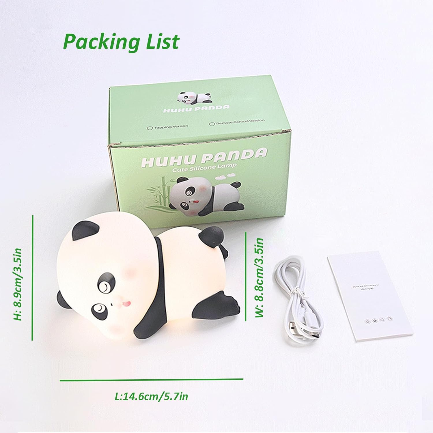 Panda Kids Night Light, Bedside Cordless Rechargeable Lamp, Squishy Portable LED Touch Light,Dimmable USB Lamp,7-Color Breathing Mood Light,Cute Gift for Baby Girl and Boy image number 1