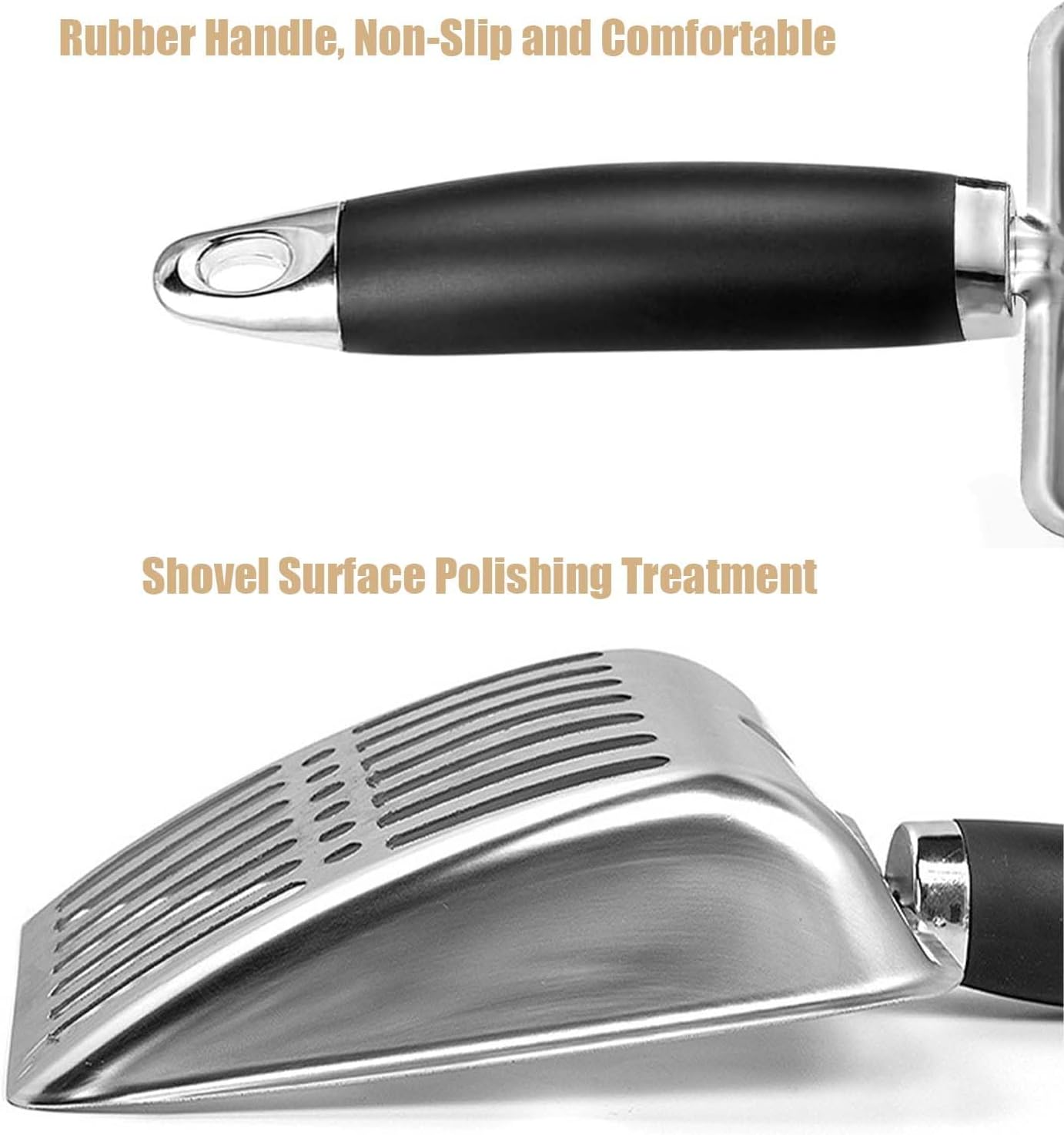 Lizihaowu Cat Litter Scoop, Metal Cat Scooper for Litter Box, Non-Slip Handle Kitty Scoop, Scoop Away Cat Litter