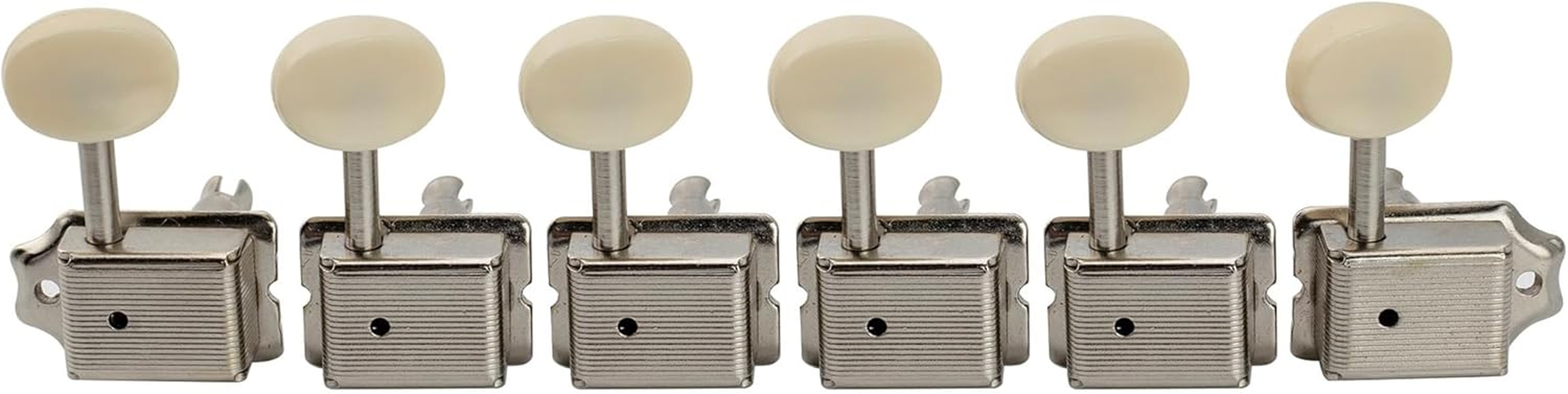 Musiclily Pro Vintage Style Split Shaft 6 in Line Guitar Tuners Tuning Pegs Keys Machine Heads Set for Squier Classic Vibe Strat/Tele Style, Nickel