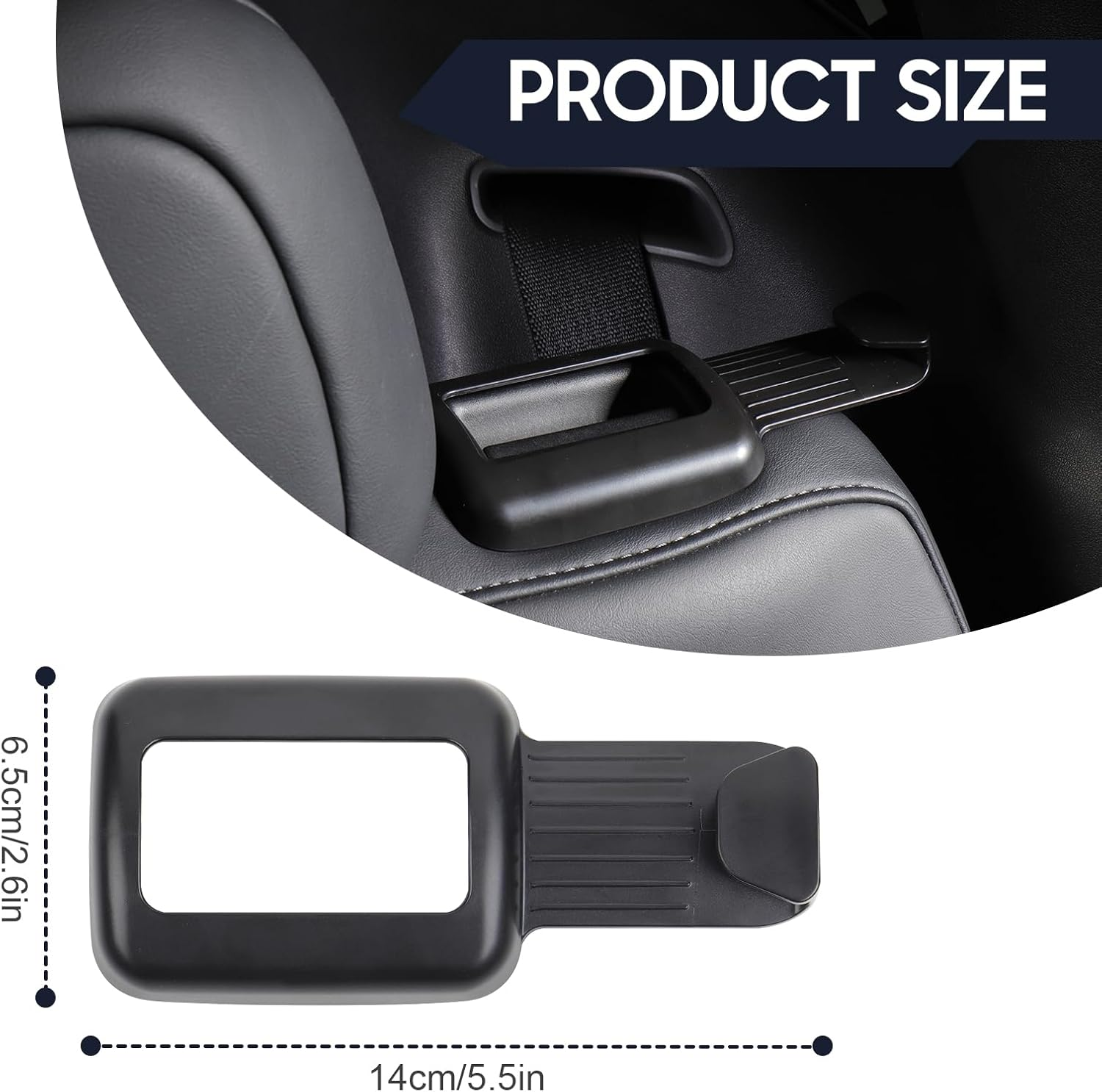 2 Pack Seat Belt Guide Holder for Tesla Model Y, ABS Backseat Seat Belt Organizer, Automotive Interior Accessories Compatible with Tesla Model Y 2021-2024 (Black)