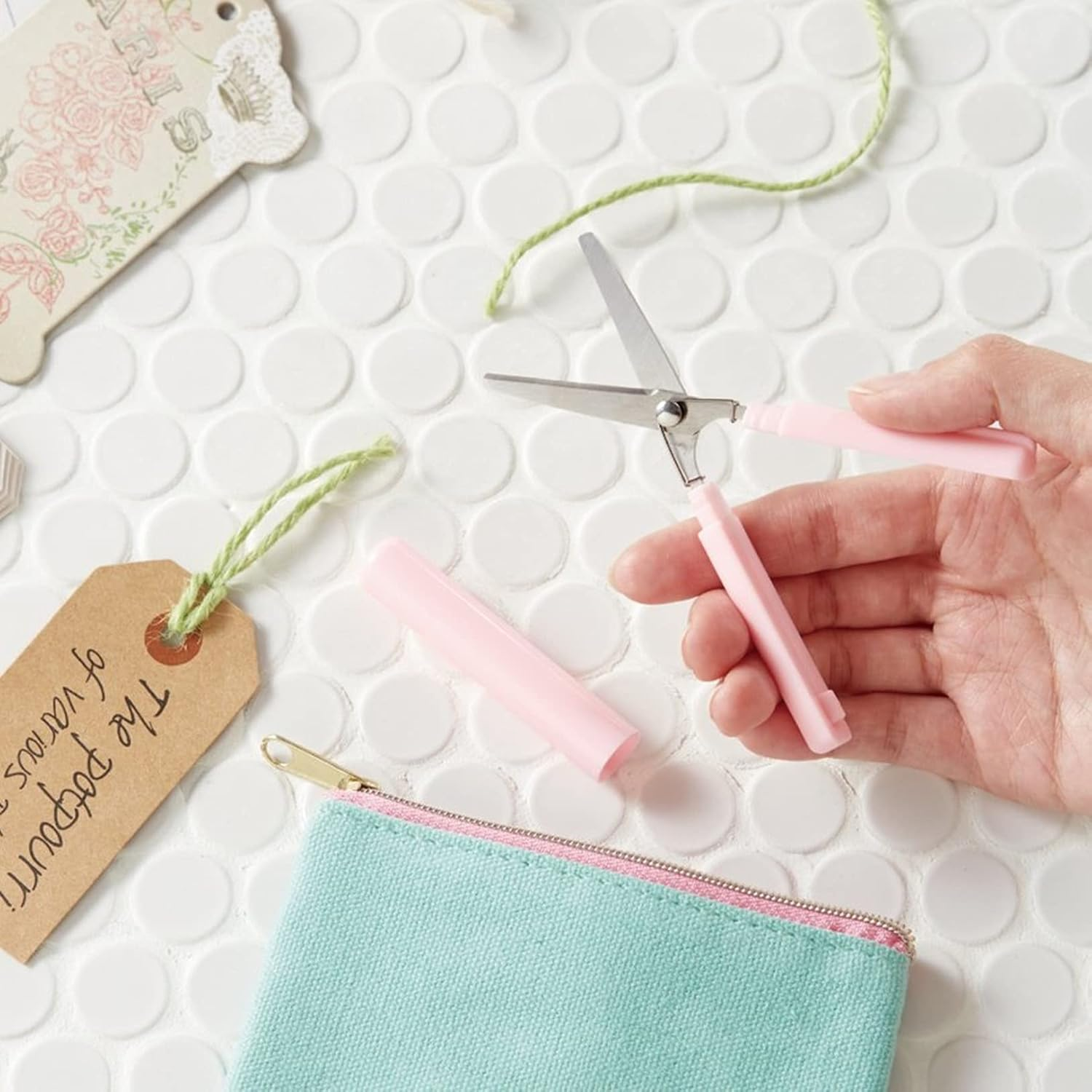 SUN-STAR STICKYLE Scissors (Compact) [Pink X Pink] (Japan Import) S3791882 image number 6