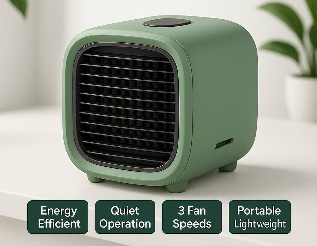 AURORA & Sons-Portable Mini Air Conditioner &ndash; USB Powered, Compact & Energy-Efficient Cooling for Home, Office & Travel-Small, Efficient Air Cooler for Home, Bedroom, or Office