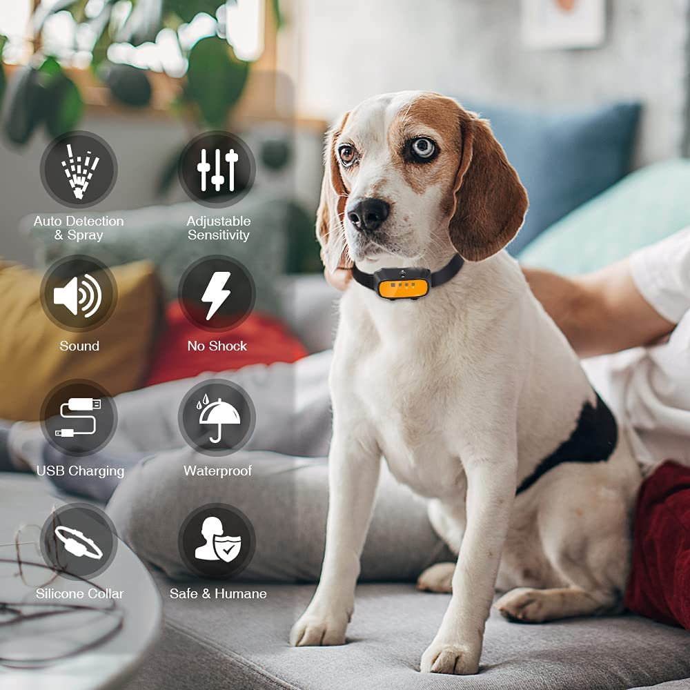 Bubbacare Citronella Spray Collar, Automatic Anti-Bark Training Collar for Dogs, Orange, Nylon, Plastic, Polyester, All Breeds, Anti-Bark Training Feature image number 1