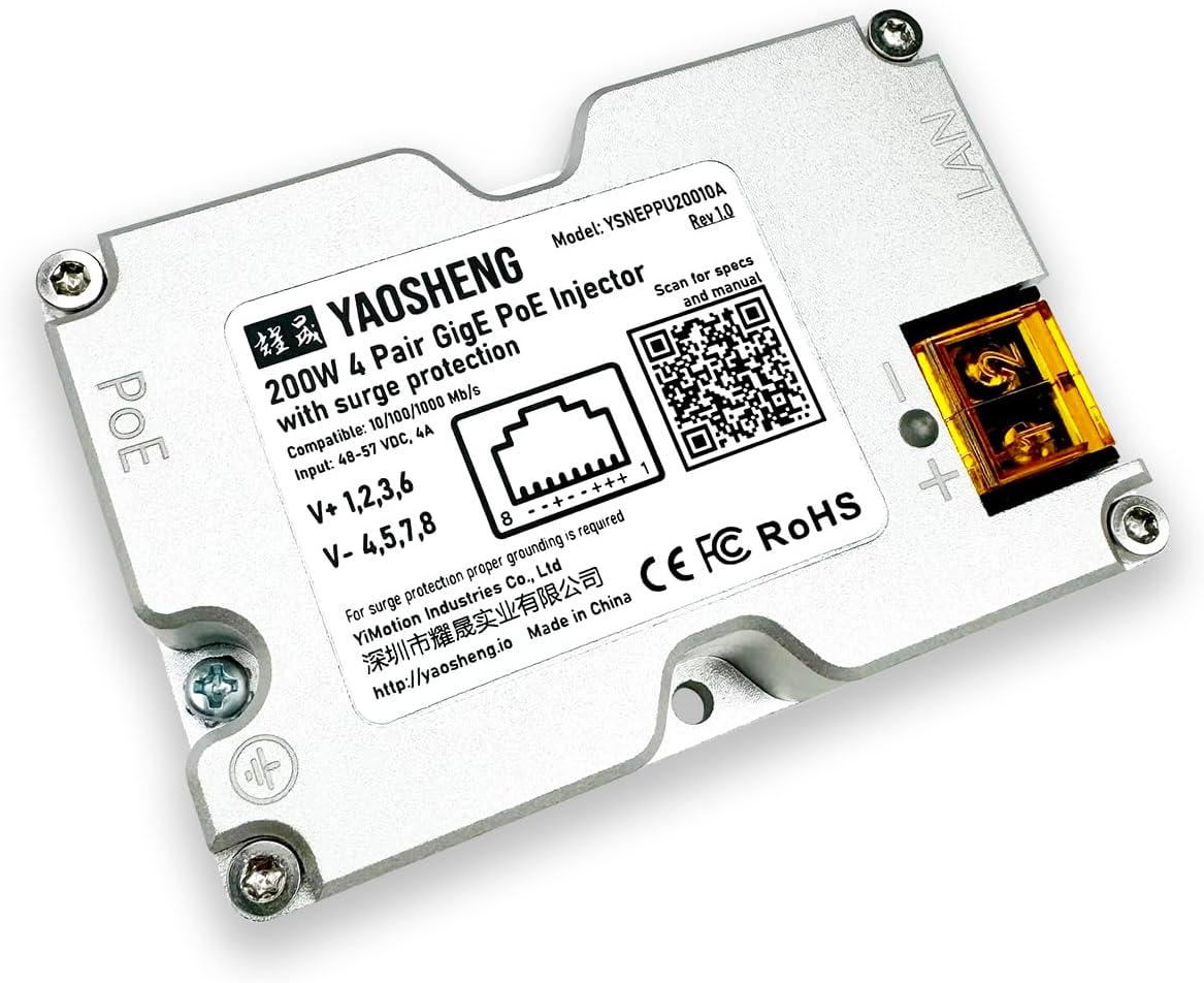 YAOSHENG 200W Poe Injector with Comprehensive Protection for Starlink Models image number 5