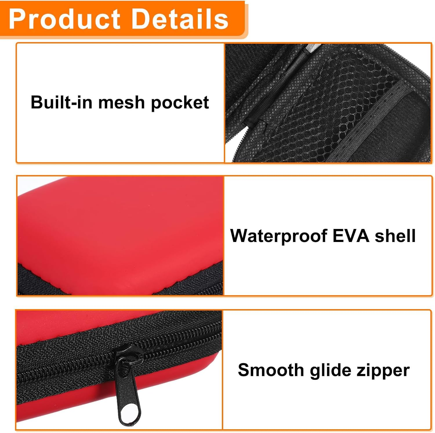 3 Pcs Playing Card Case, Set in Red, Blue and Orange, Playing Card Case, Hard Case for Trading Card Storage Box, Card Holder with Card Storage Box, Box, Premium Material image number 1