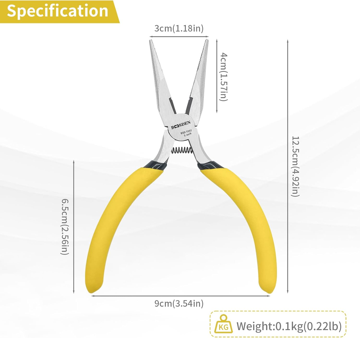 BOOSDEN 5" Needle Nose Pliers, Long Nose Pliers Set with Side Cutter,Mini Fine Needle Nose Pliers with Comfort Grip, Precision Small Needle Nose Pliers for Electronics, Craft, Jewelry Making, 5 PACK image number 4