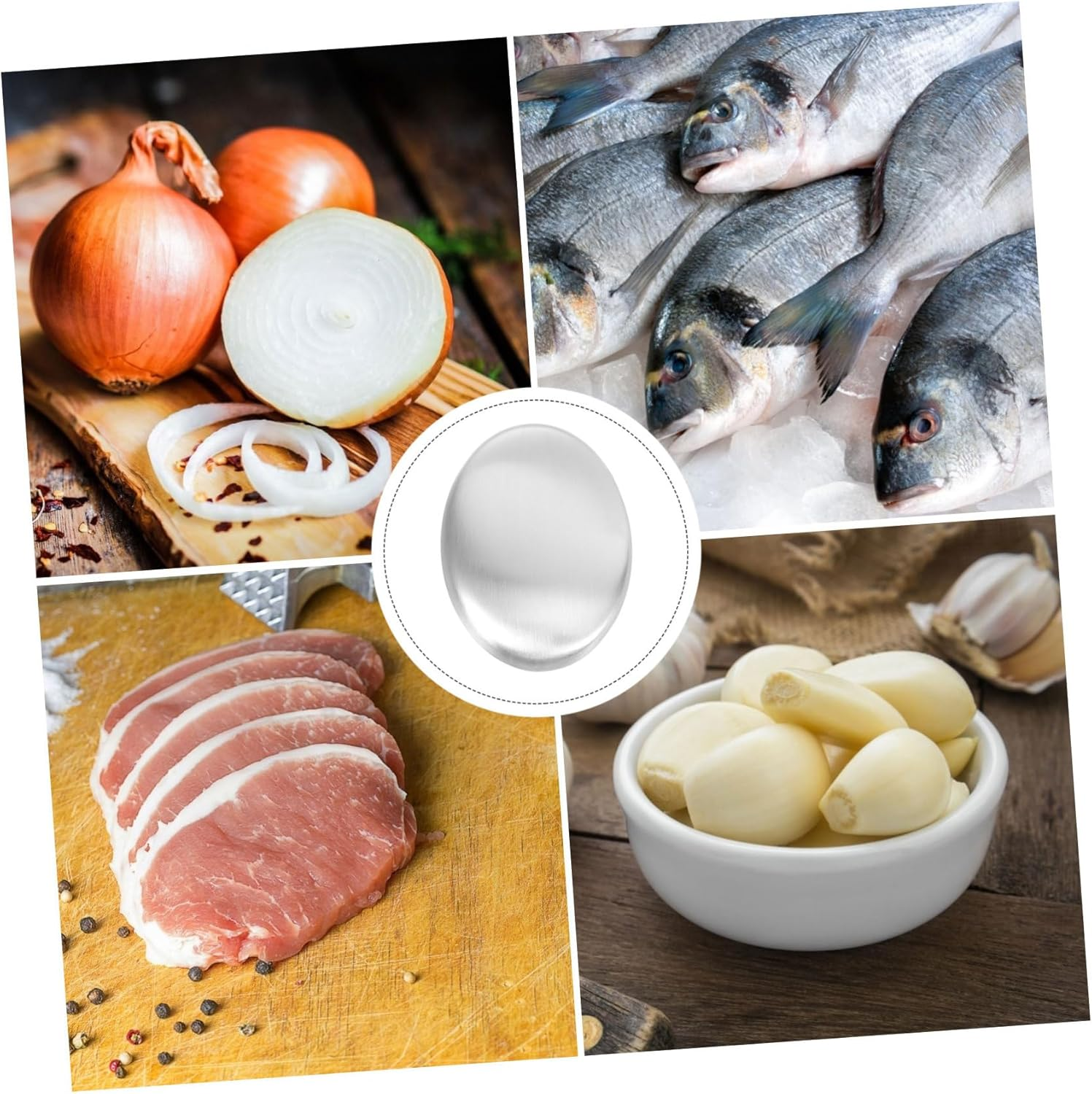 Anneome 2Pcs Stainless Steel Soaps for Odor Removal Metal Odor Absorber Bars Kitchen Home image number 1