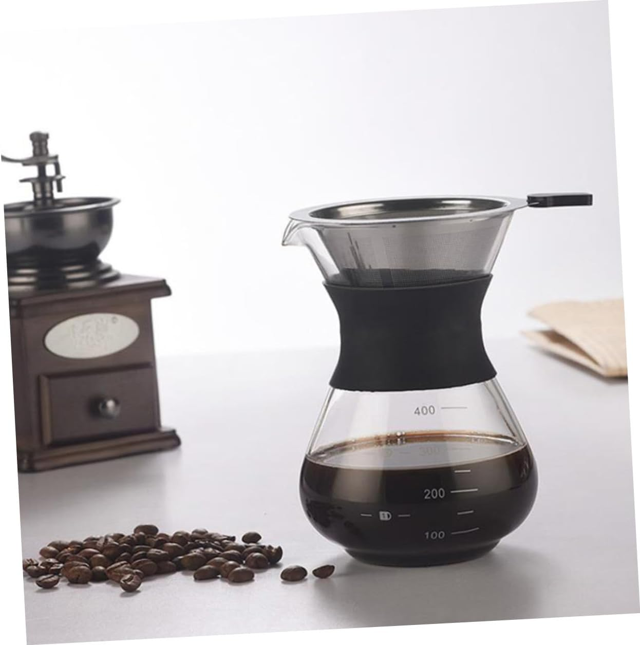 COOPHYA Stainless Steel Coffee Sifter Reusable Cone-Shaped Residue Filter for Drip Coffee Brewing Easy to Clean Multipurpose Filter and Espresso image number 2