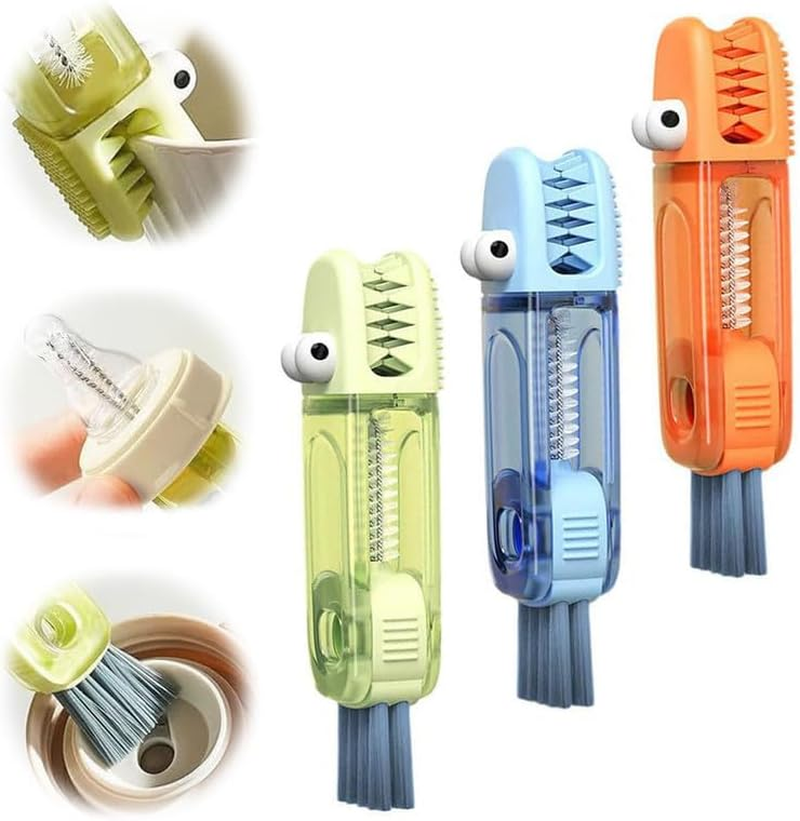 3 in 1 Cup Lid Cleaning Brush, 2024 Multifunctional Crevice Portable Cup Lid Cleaning Brush for Bottle Gap Tight Spaces Cup (A-3 PCS)