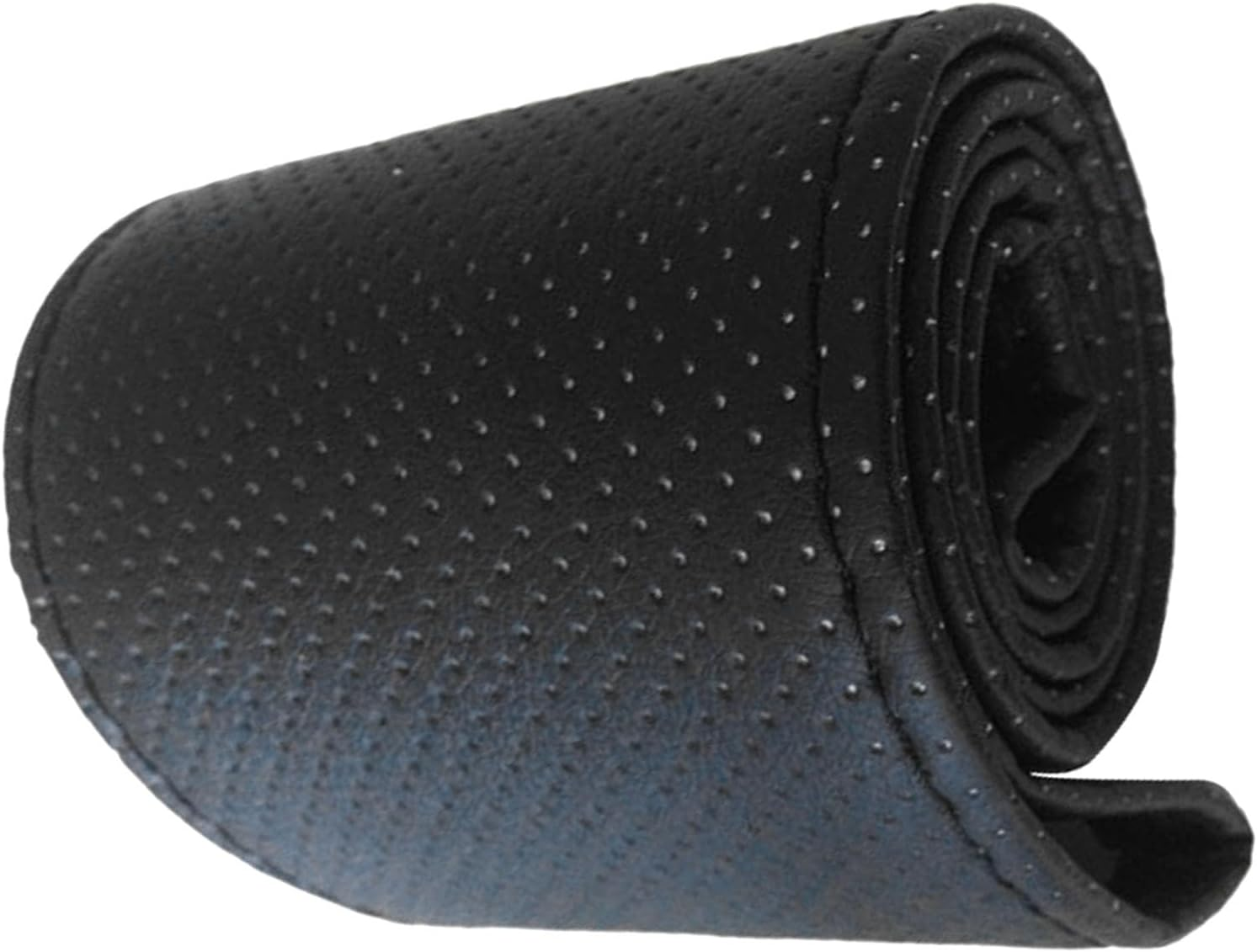 Microfiber Leather Steering Wheel Cover Hand Sew Easy Carry for Universal Car Truck SUV Pickup Boat, Wear Proof and Breathable (Black) - Black image number 5