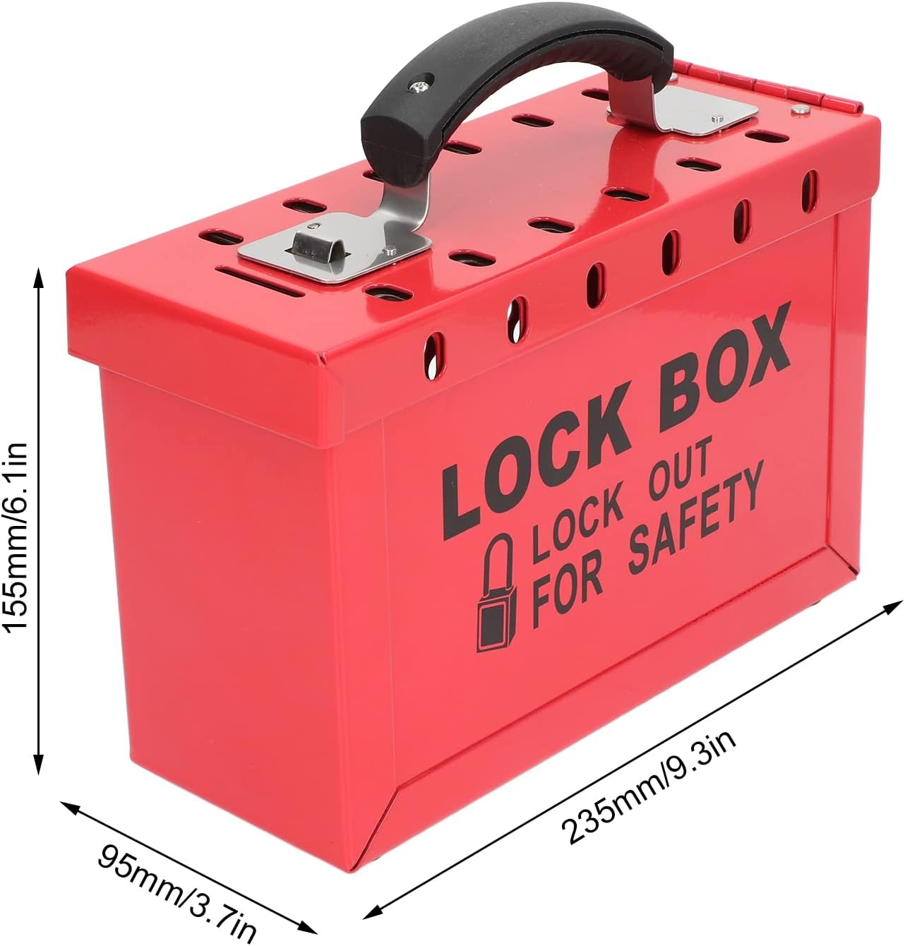 QANYEGN Padlock Group Lockbox, Portable Padlock Station Box, 12 Lock Security Lock Box for Holds 12 Locks(Not Included) image number 3